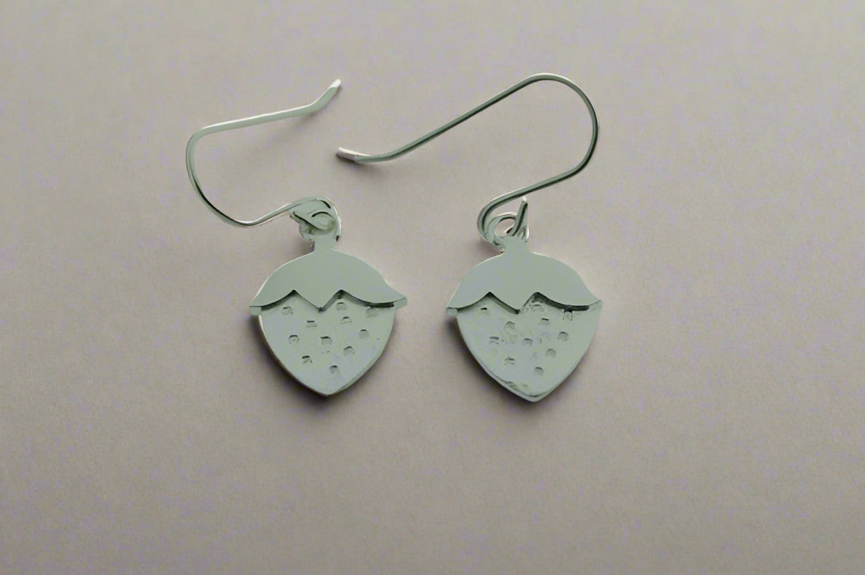 Little Strawberry Earrings - Sterling Silver Stud Earrings for Women - Perfect for Everyday Wear & Gift Giving
