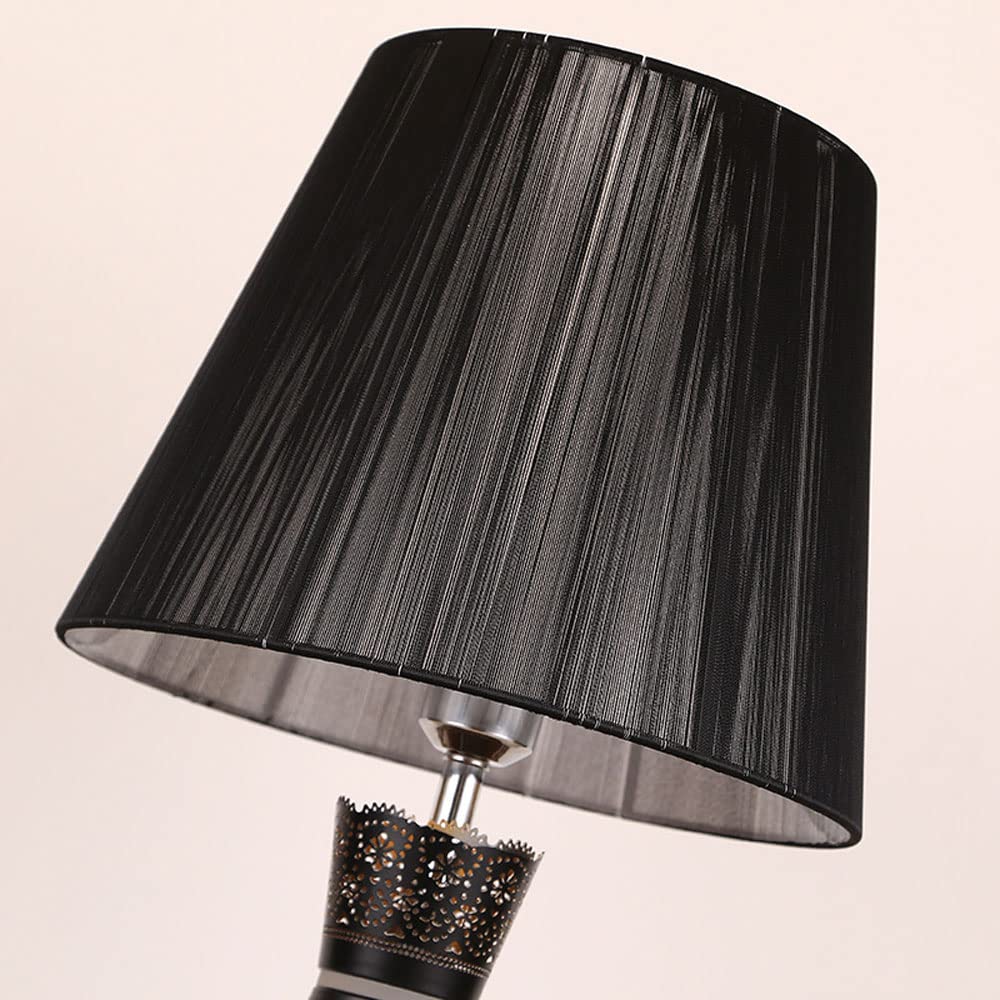 Modern Metal Nightstand Lamp with Fabric Shade - E27 1-Light Table Lamp for Kids Room, Bedside, Desk, or Vanity - 22.85 Inch Height Home Decor Lighting Fixture - Perfect for Bedrooms, Living Rooms, and Cozy Reading Nooks