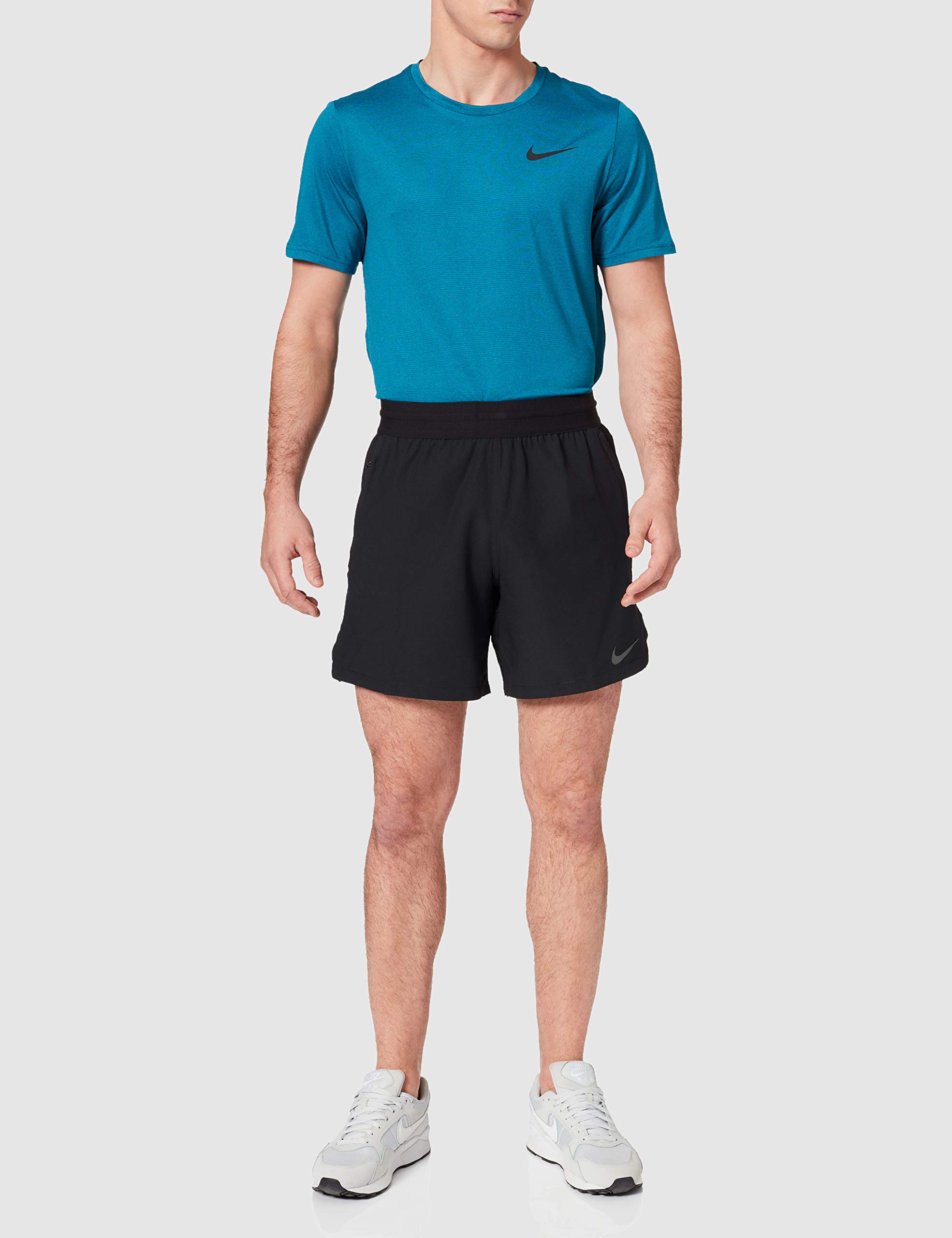 Nike Pro Men's Workout Shorts - Medium, Black/Iron Grey - Breathable Moisture-Wicking Athletic Shorts for Running, Gym & Training