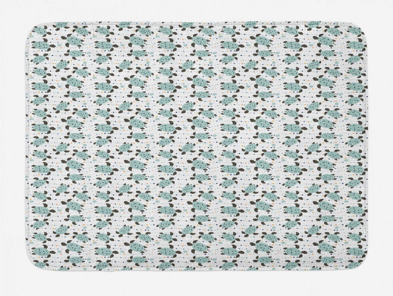 Ambesonne Aboriginal Bath Mat - Australian Ethnic Sea Turtles & Marine Life Design, Non-Slip Plush Bathroom Rug, 30.2