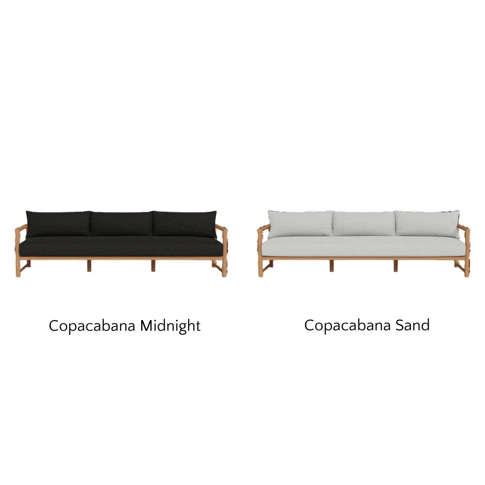 Premium Breeze XL Teak Outdoor 3-Seat Sofa Set - Weather-Resistant Patio Furniture for Garden, Poolside & Backyard Relaxation