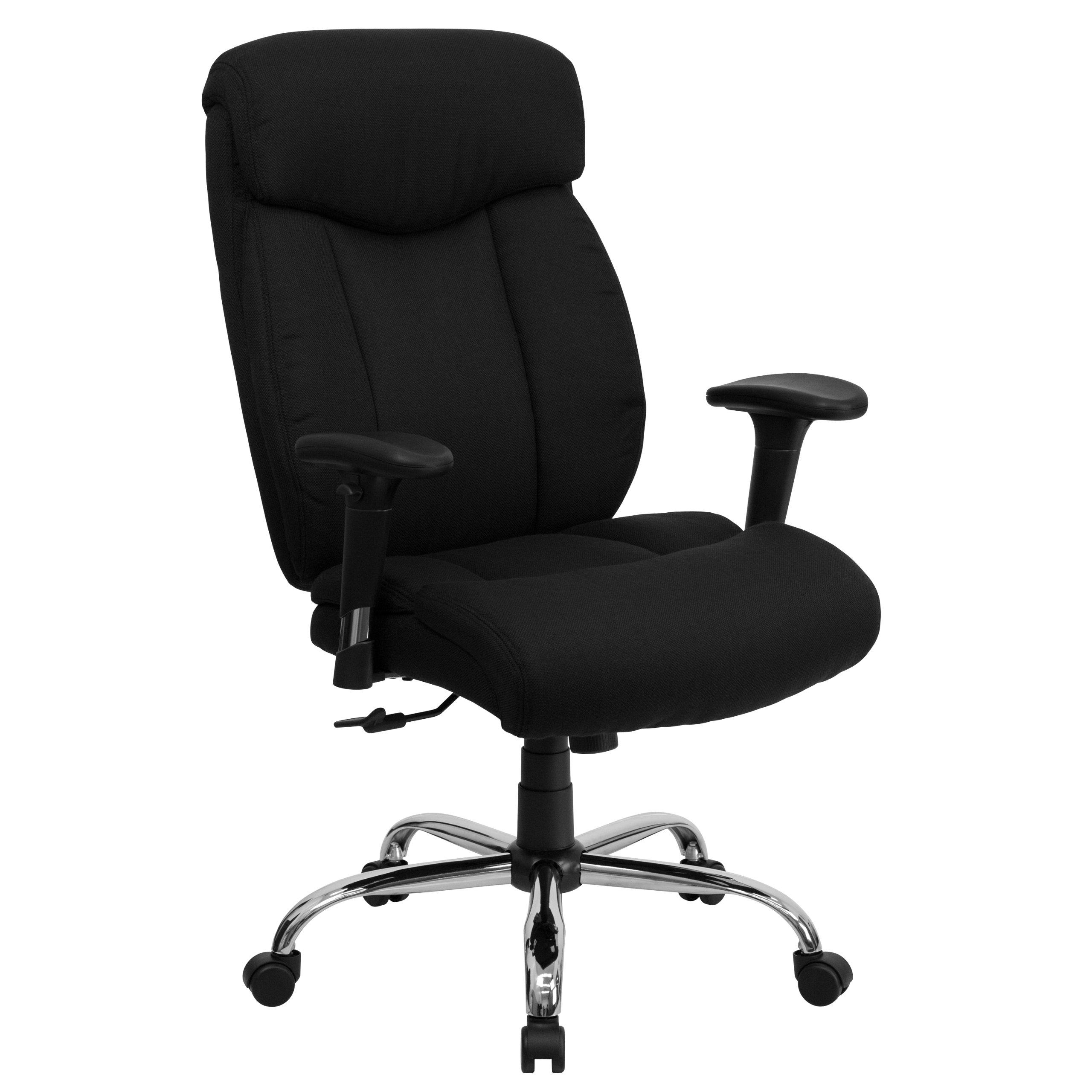 Flash Furniture HERCULES Series Big & Tall 400 lb. Capacity Black Fabric Executive Ergonomic Office Chair with Adjustable Headrest & Arms - Heavy Duty Desk Chair for Home Office, Gaming & Workspaces