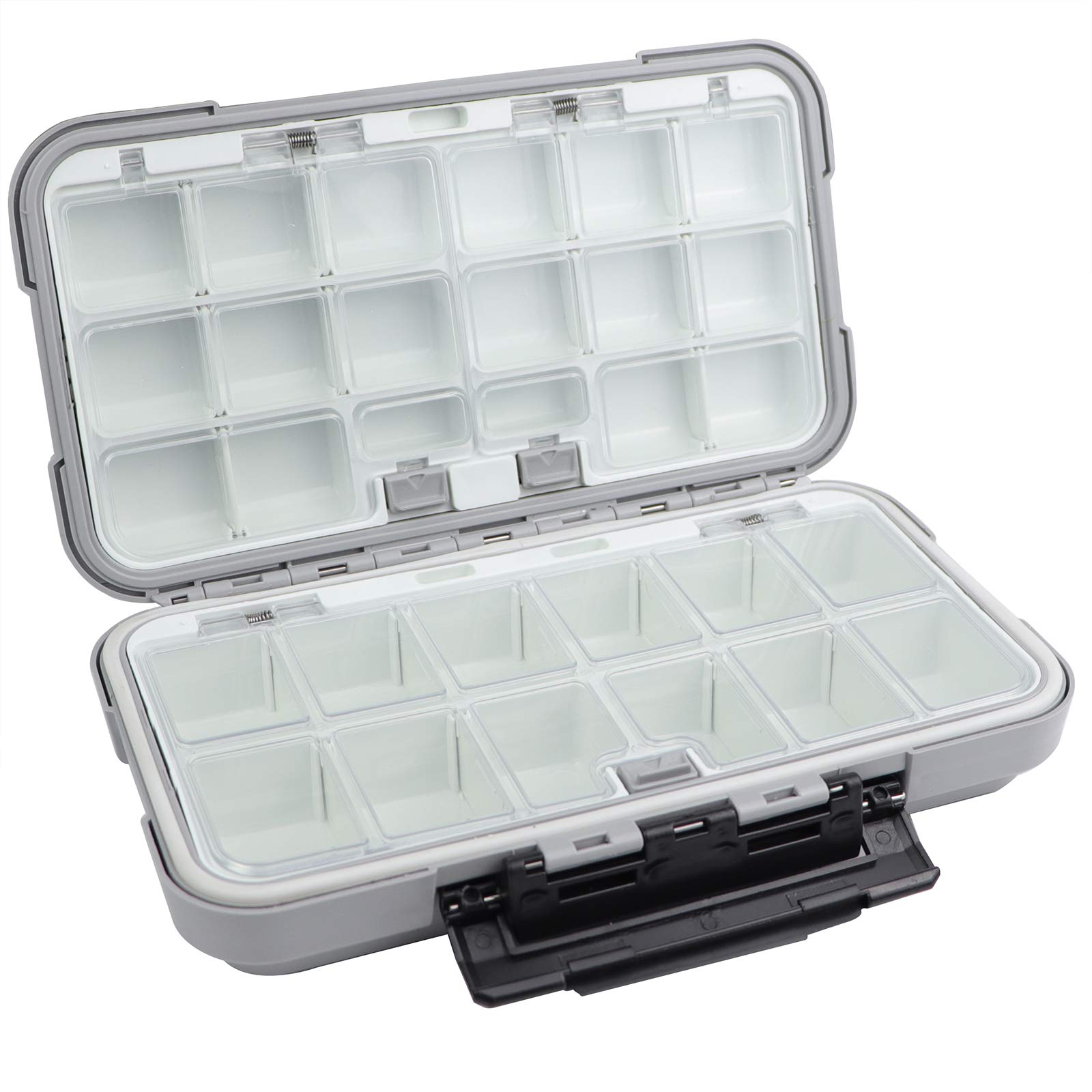 Fishing Tackle Box with Adjustable Dividers - Floating Storage Box for Fishing Lures, Hooks & Beads - Double-Sided Jewelry Organizer for Earrings & Tools - Perfect for Fishing Trips & Craft Storage