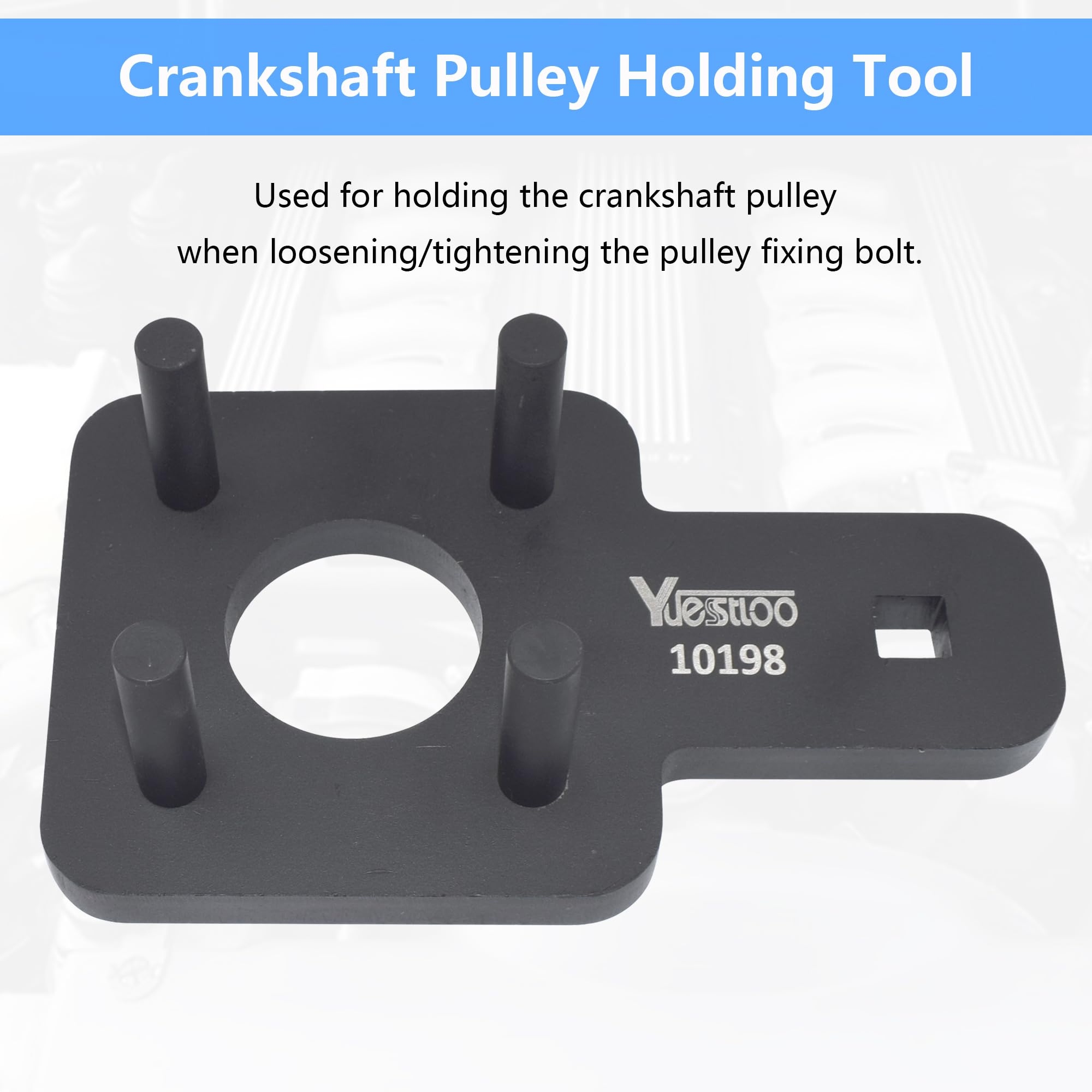 High-Quality Crankshaft Pulley Holding Tool & Harmonic Damper Holder - Compatible with VW Routan, Dodge, Chrysler, Ram 3.6L Engine - Replacement for 10198A - Perfect for Auto Repair Shops & DIY Mechanics