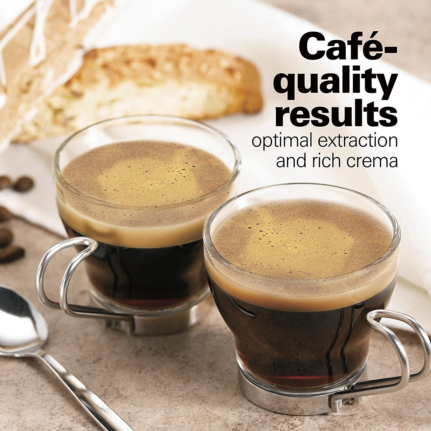 Hamilton Beach 15 Bar Espresso & Cappuccino Maker 40792 - Professional Coffee Machine for Home & Office Use