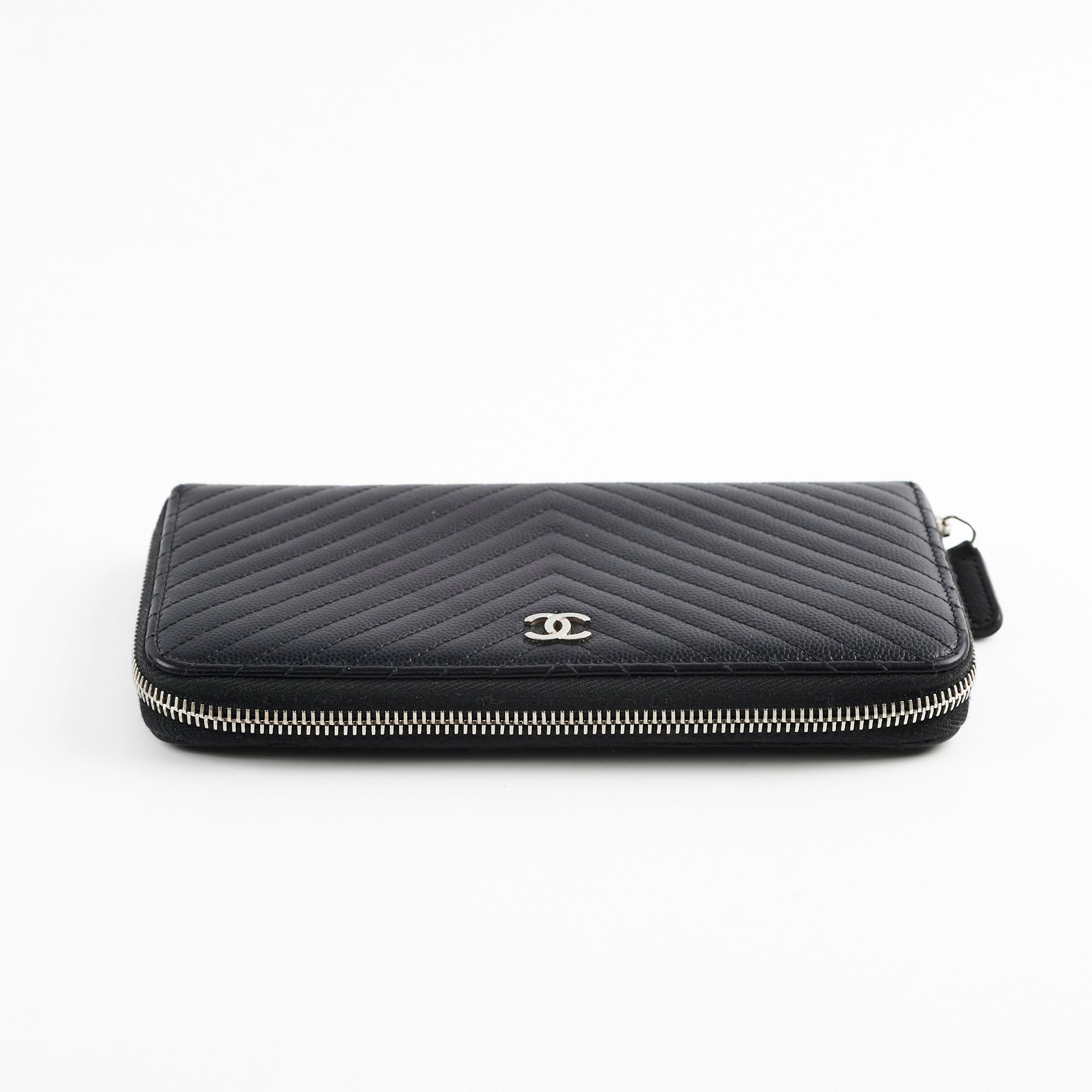 Chanel Caviar Leather Chevron Long Zippy Wallet Black - Luxury Designer Wallet for Women, Perfect for Everyday Use & Special Occasions