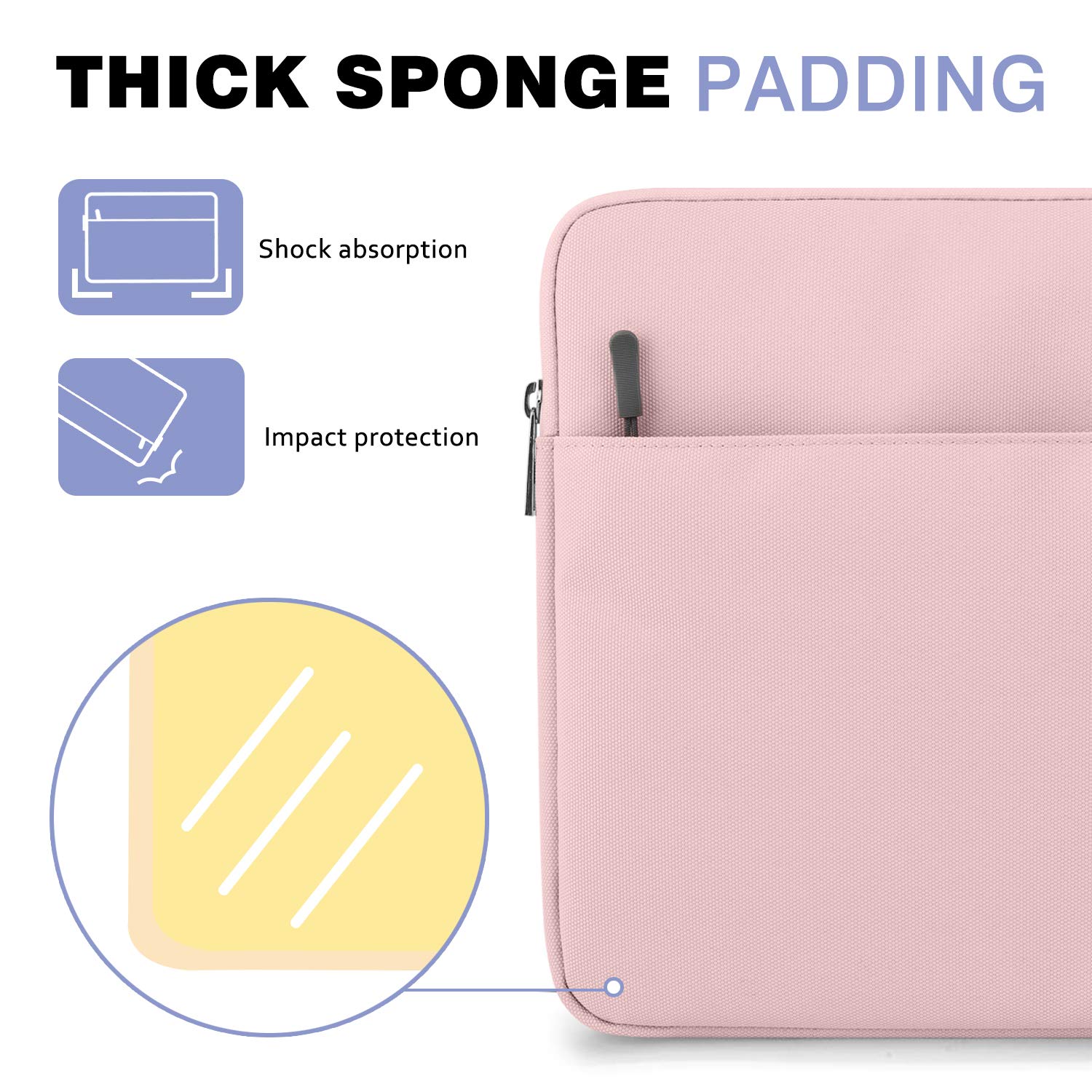 MoKo 9-11 Inch Tablet Sleeve Case for iPad Air/Pro (2025-2023 Models) - Lightweight Protective Cover with Soft Lining - Perfect for Travel, Office & School - Pink