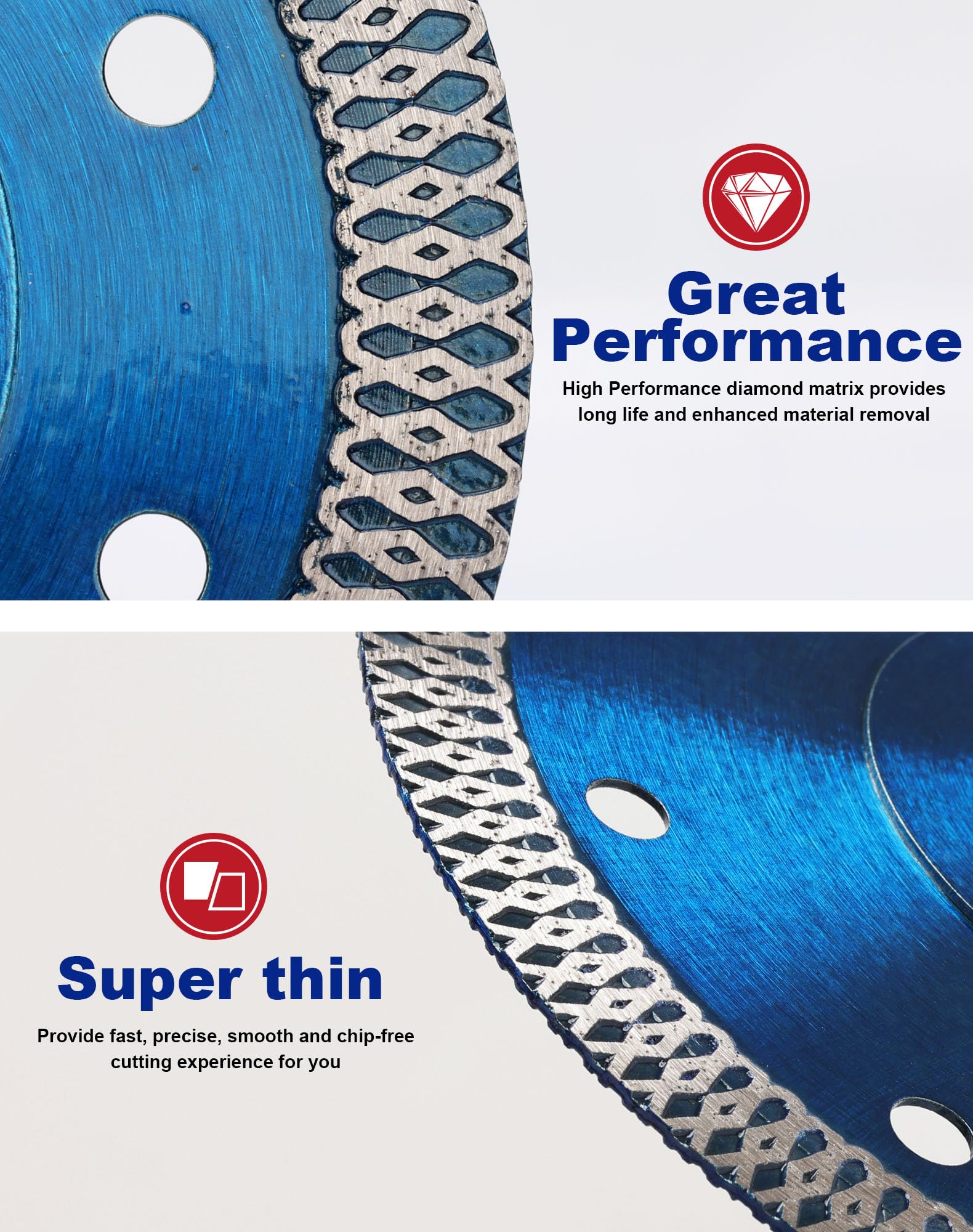 OSTEK 4.5 Inch Ultra Thin Diamond Tile Blade - Premium Porcelain, Granite & Marble Cutting Disc for Ceramic Tiles (4.5