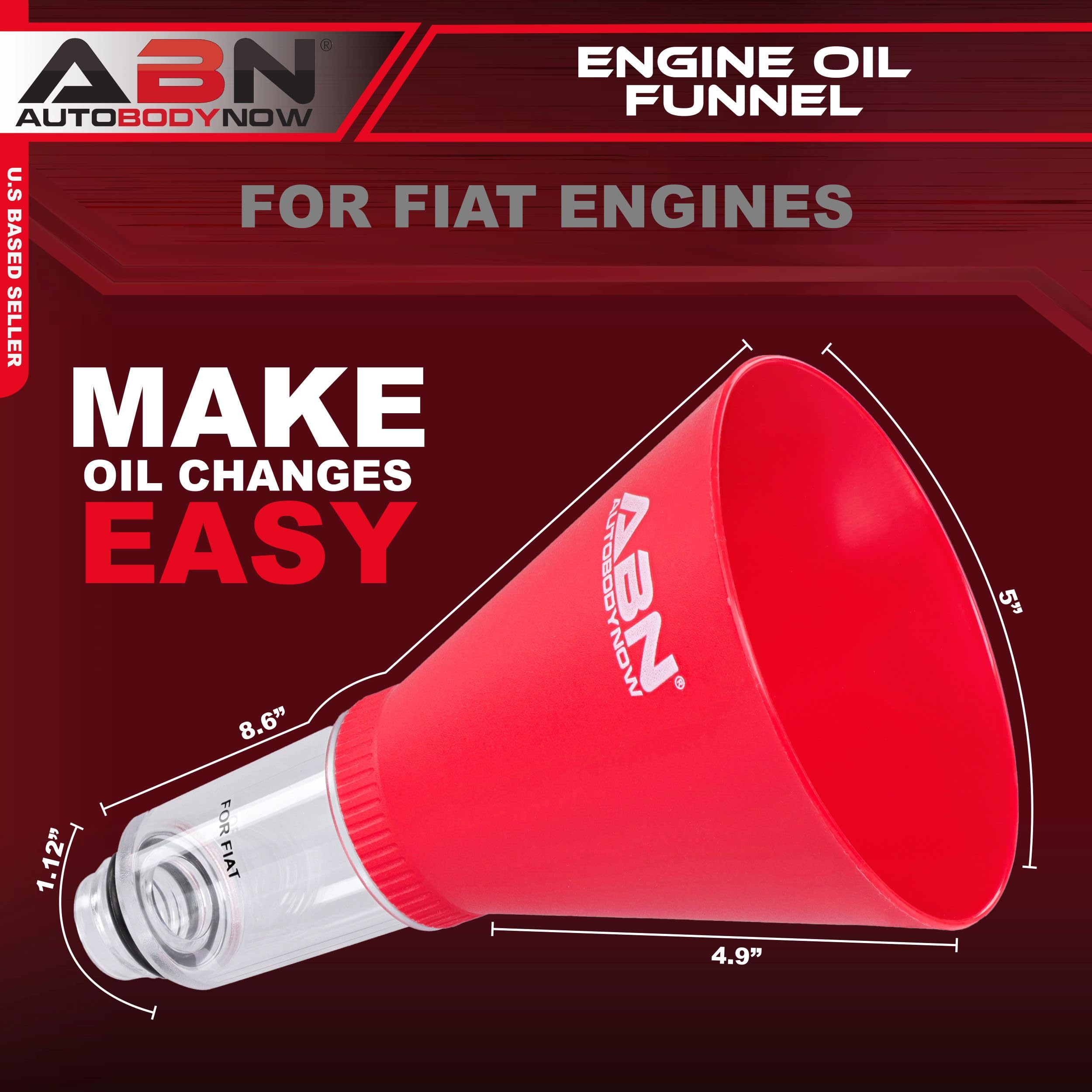 ABN Automotive Oil Change Funnel - No Spill Engine Oil Funnel for Car, Truck & Motorcycle Maintenance | Perfect for DIY Oil Changes & Fluid Transfers