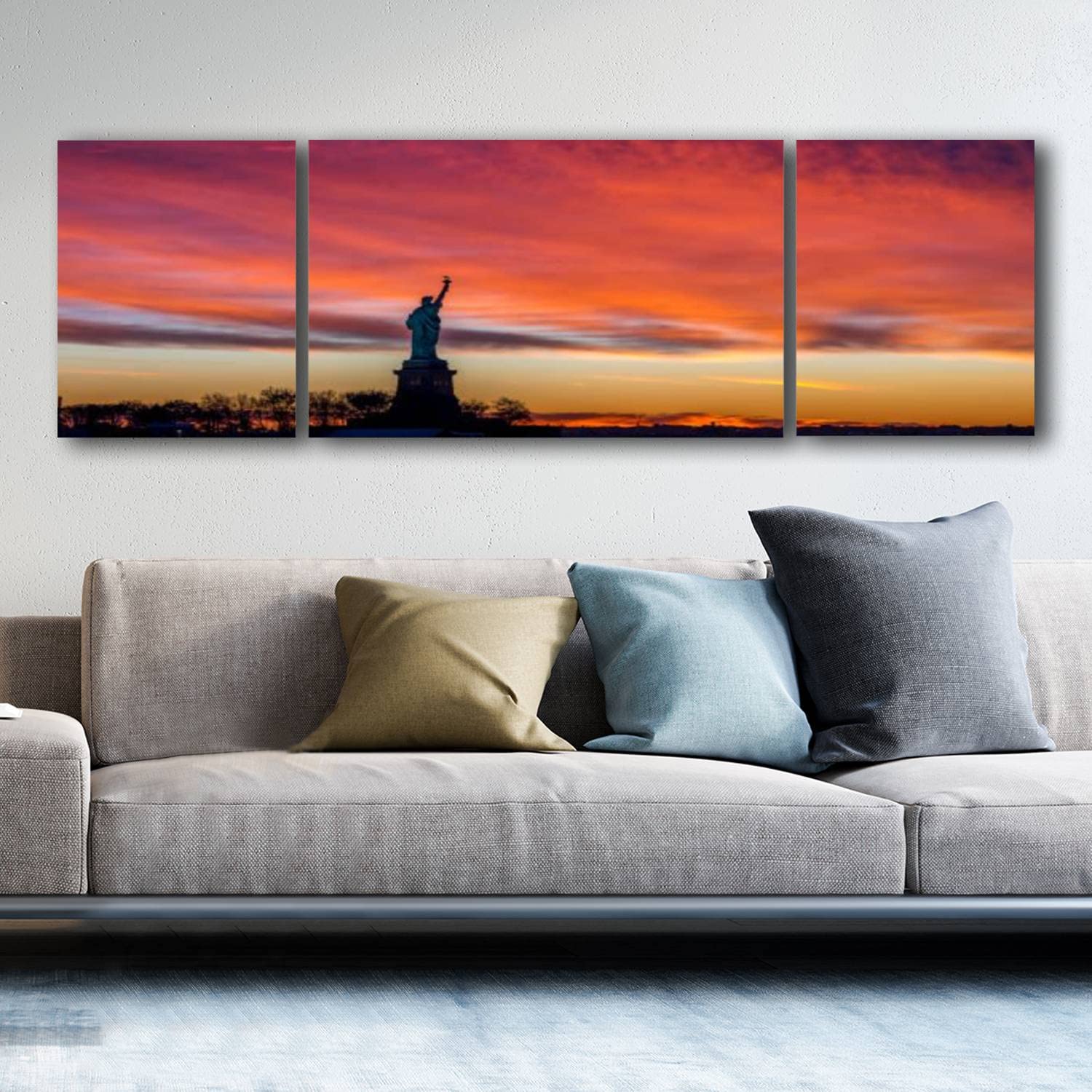 Lady Liberty Sunrise Giclee Canvas Wall Art Print - 63