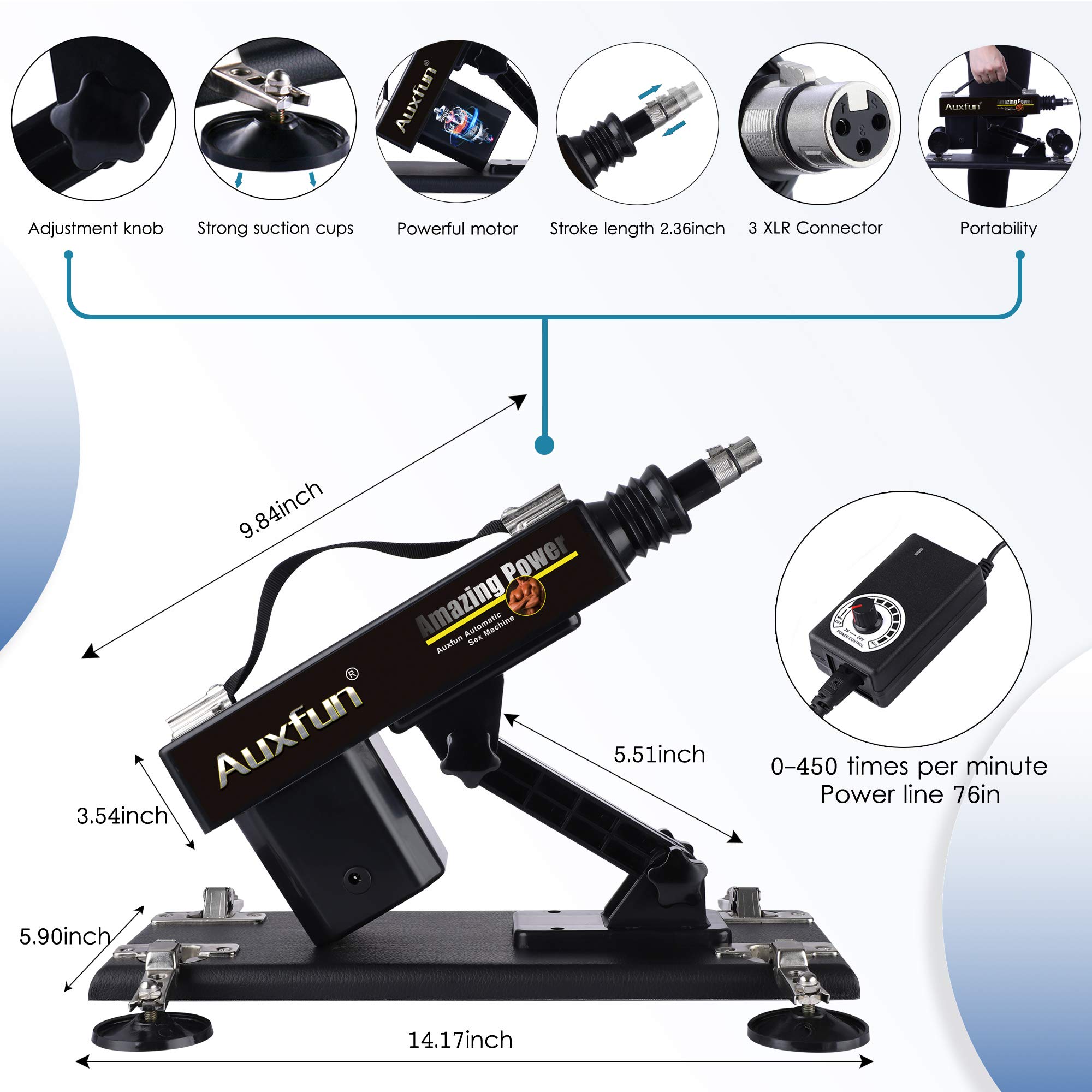 Sex Thrusting Machine for Men & Women - Love Device with 6 Attachments & 3 XLR Connectors - Adult Toy for Solo Play & Couples - Perfect for Home Use & Spicing Up Relationships