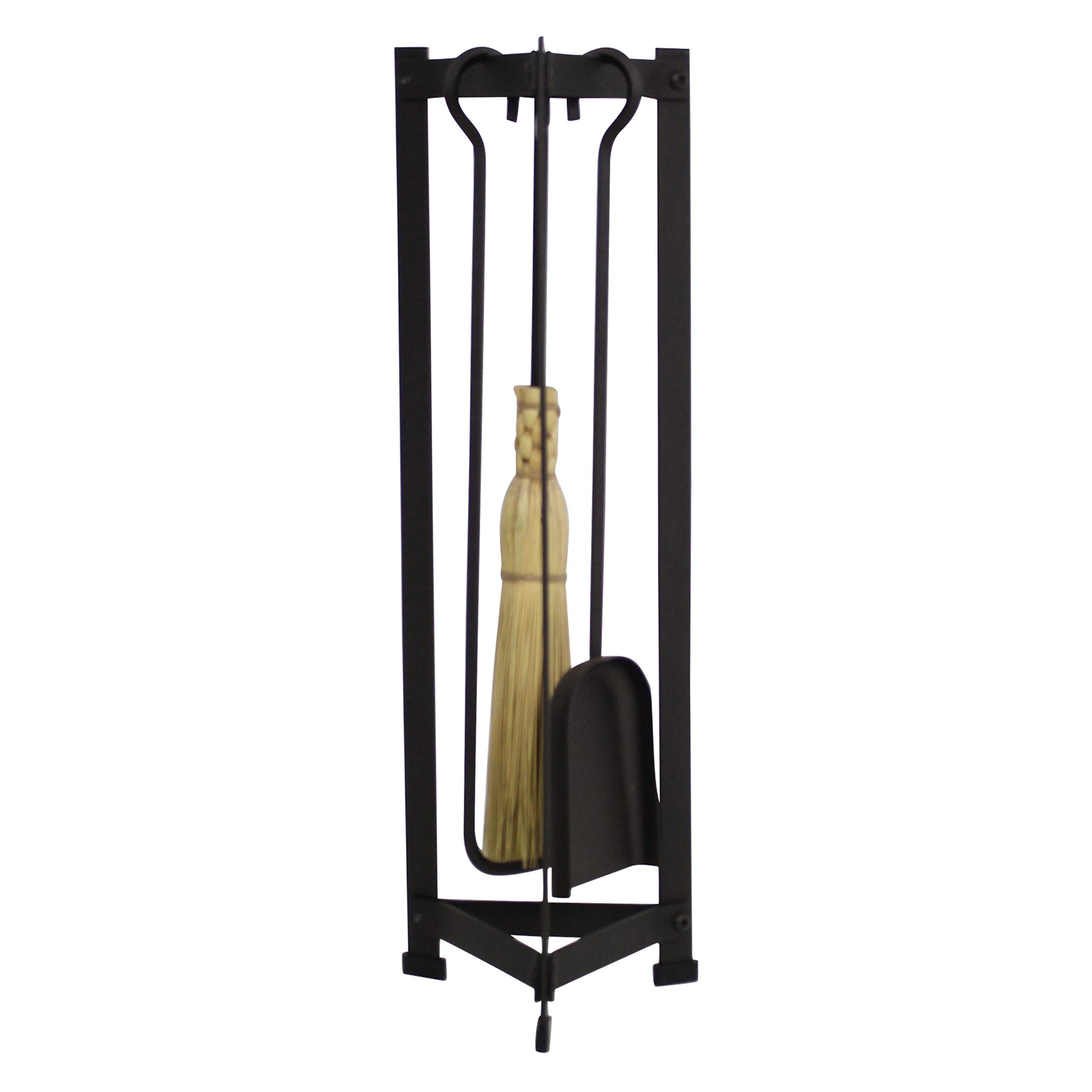 Enclume Hearthside Arch Tool Set - 3-Piece Tall Black Fireplace Accessories for Wood Stove, Fire Pit & Outdoor Camping - Heavy Duty Iron Fire Tools with Hanging Hook
