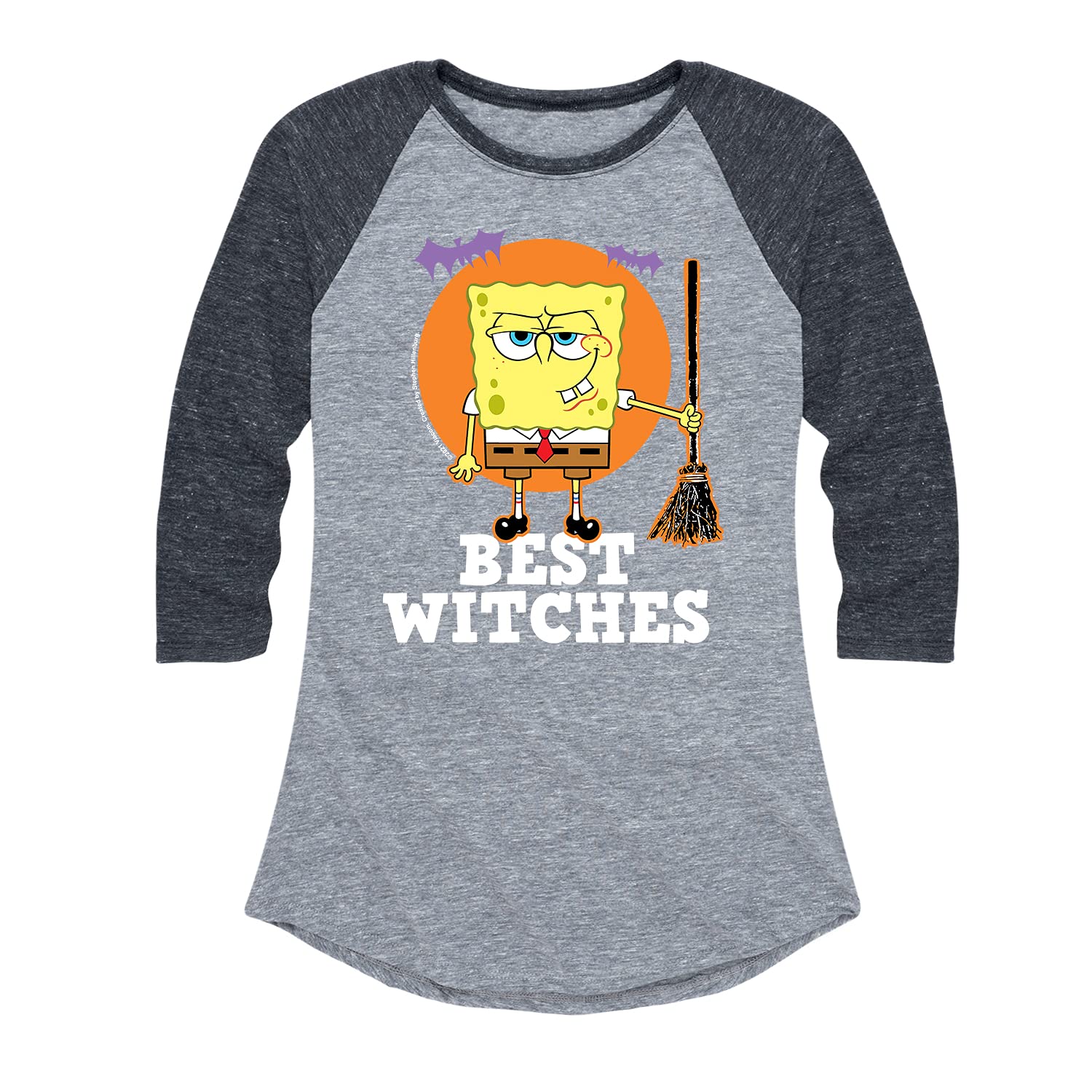 Spongebob Squarepants Best Witches Women's Raglan Graphic T-Shirt | Hybrid Apparel | Casual Wear & Halloween Costume