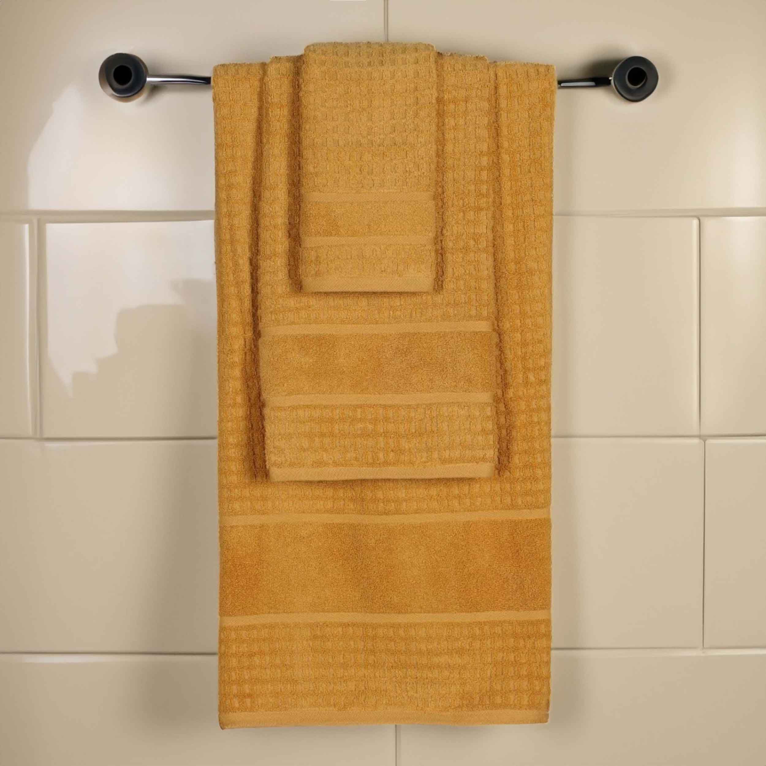 Premium Zero Twist Cotton Waffle Honeycomb Bath Towel Set - Ultra Soft & Highly Absorbent 3-Piece Set for Spa, Bathroom & Luxury Home Use