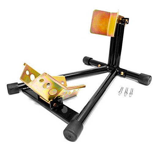 Universal Motorcycle Wheel Chock - Self-Locking Bike Stand for Harley Davidson, Yamaha, Honda, Kawasaki, Suzuki, Ducati & BMW - Fits Sport, Street, Cruiser & Touring Bikes - Perfect for Garage Storage, Bike Maintenance & Transport