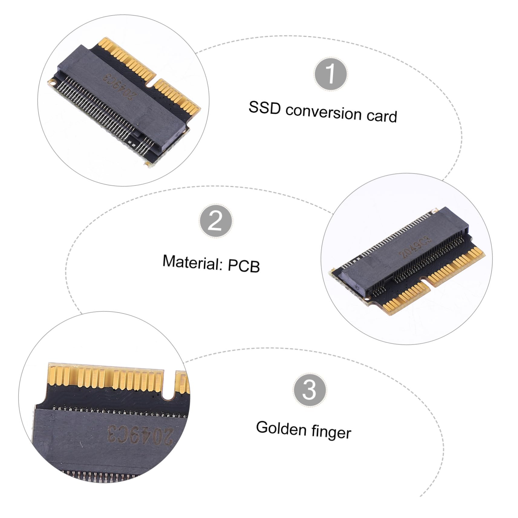 HOMSFOU State Drive Adapter SSD Adapter Card PCB for Laptop Pro Computer, Enhanced Performance for Gaming and Professional Use