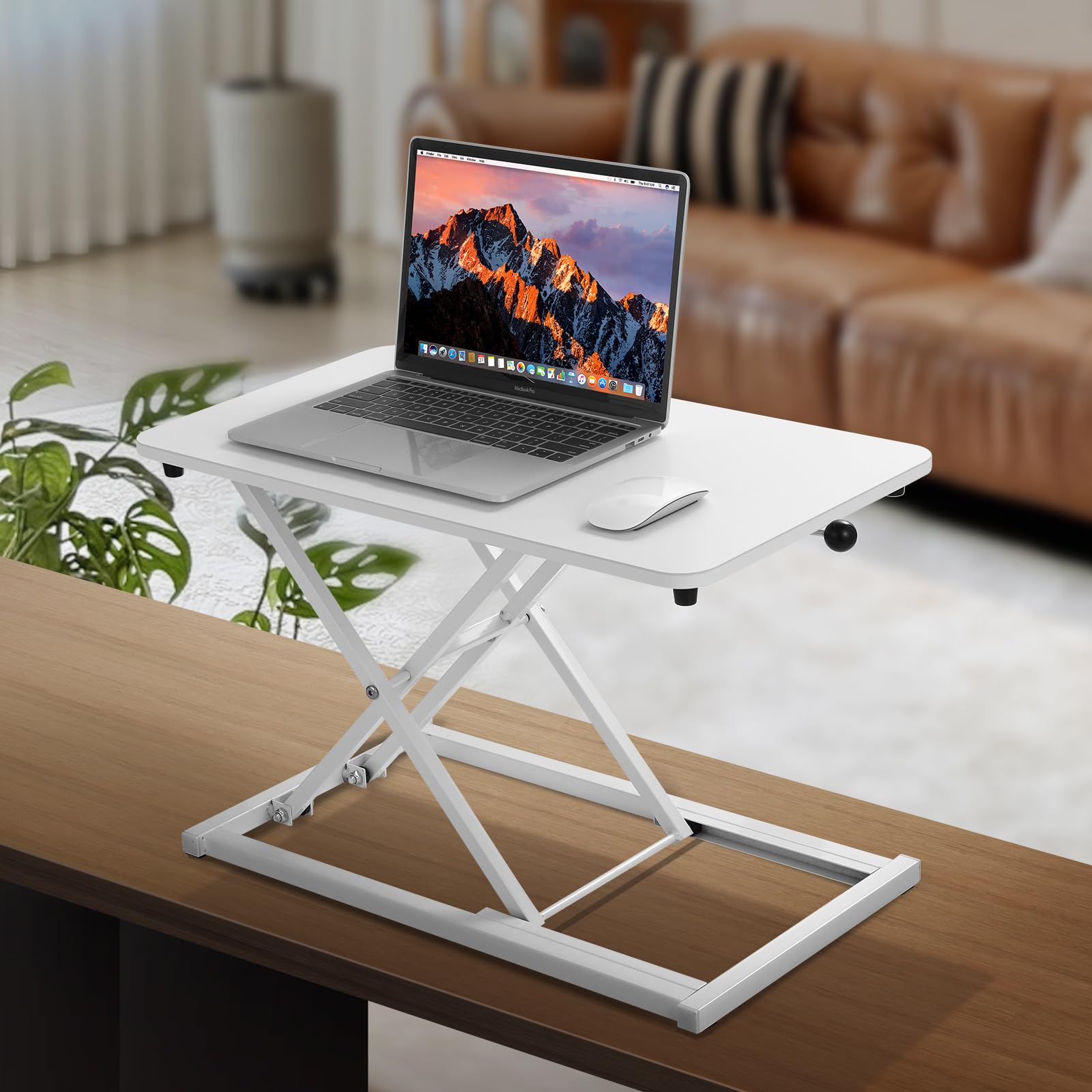 6-Level Adjustable Standing Desk Converter - Compact Sit Stand Workstation with 23.6