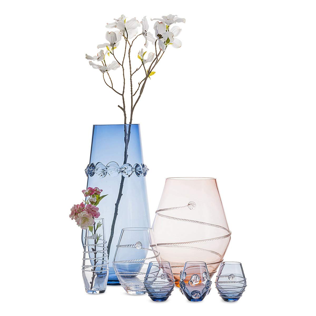Juliska Amalia 6 Inch Clear Glass Vase - Elegant Floral Centerpiece for Home Decor, Wedding, and Dining Table Arrangements