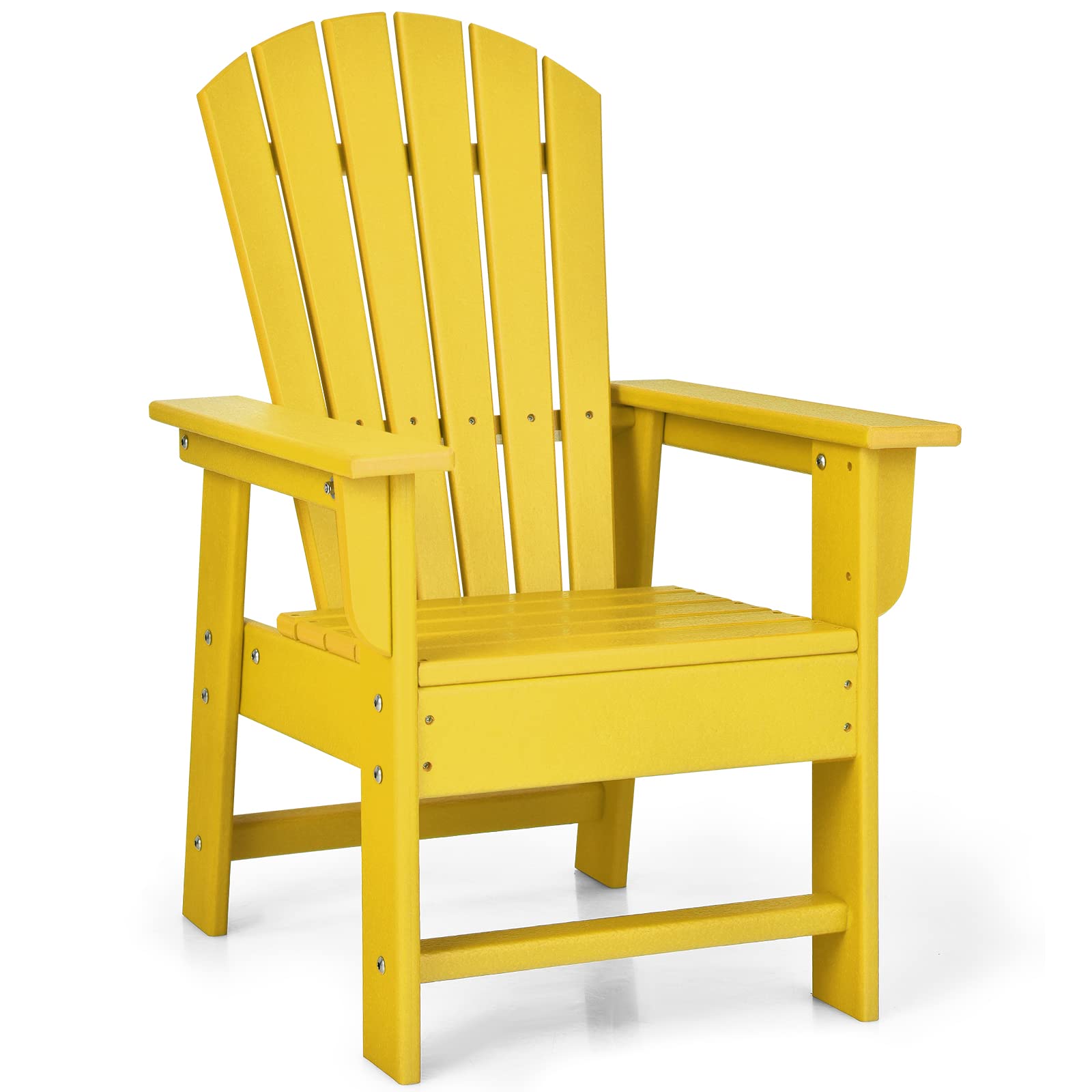 **Giantex Kids Adirondack Chair - Yellow HDPE Outdoor Patio Chair with Ergonomic Backrest for Toddlers, Deck, Porch, Backyard & Poolside - Weather-Resistant & Durable for Indoor/Outdoor Use - Perfect for Relaxing, Lounging & Playtime**