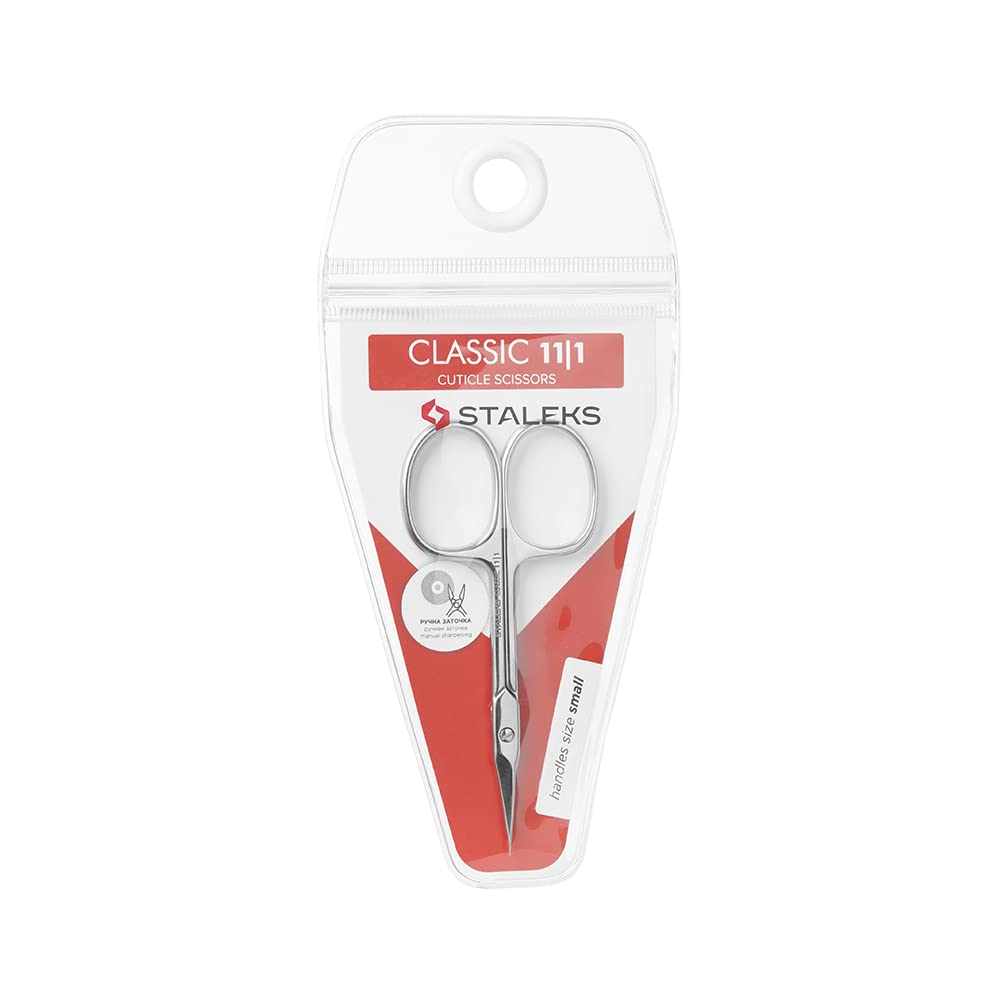 Premium Stainless Steel Cuticle Scissors - STALEKS Classic 11 Type 1 Manicure Tool for Professional Nail Care | Curved Design for Precise Trimming | Durable Beauty Scissors for Home & Salon Use | Perfect for DIY Manicures & Pedicures