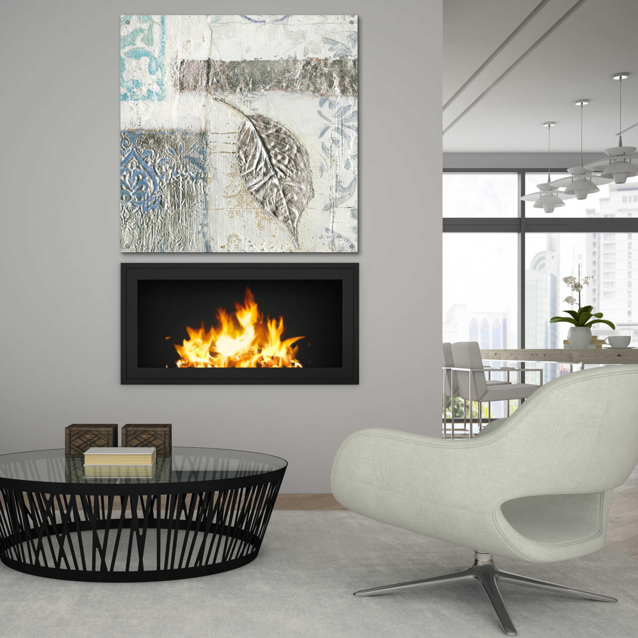 Gracefully Blue IV Acrylic Glass Wall Art by James Wiens - 36x36 Inches Modern Abstract Painting for Living Room, Bedroom & Office Decor