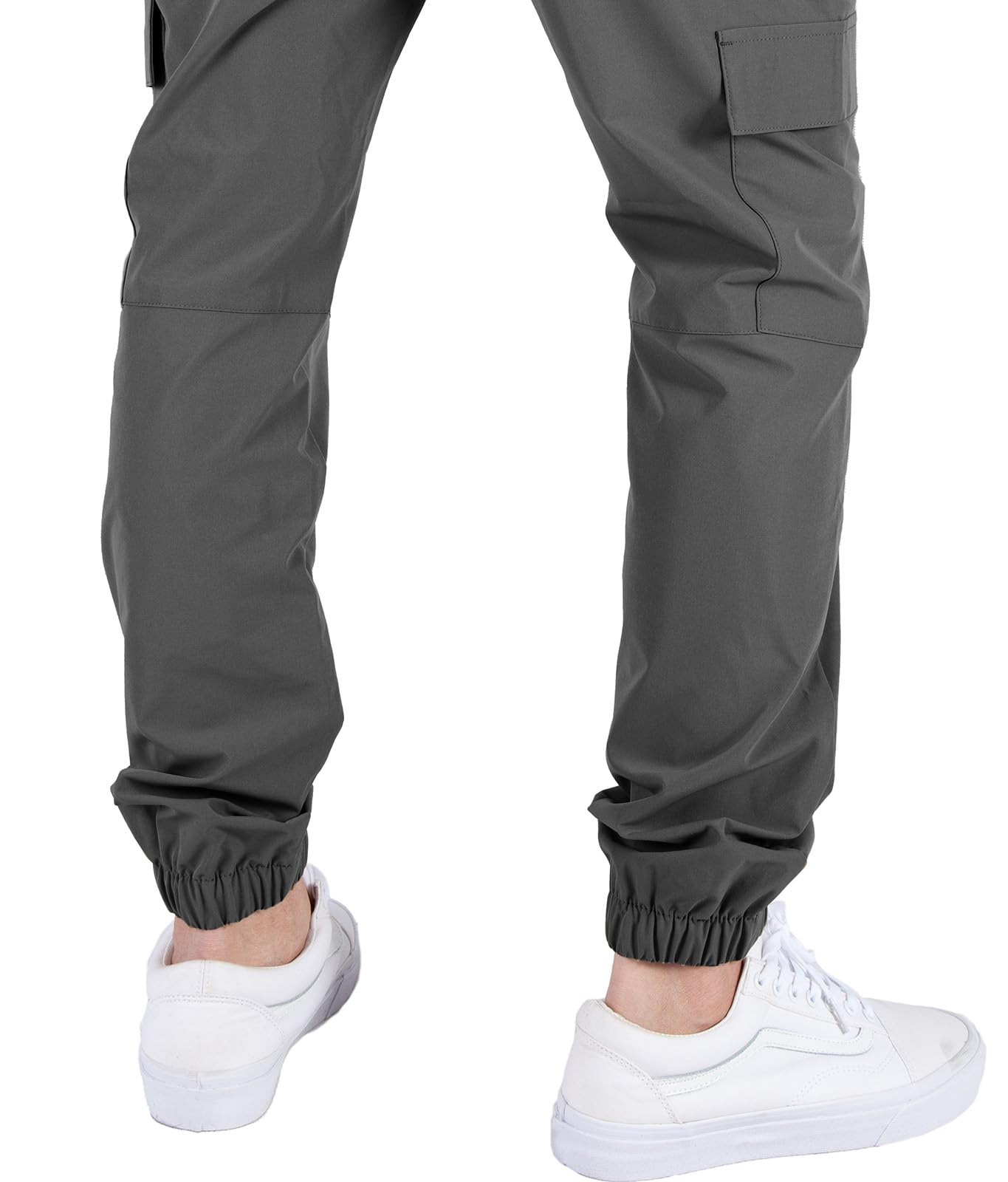 ITALYMORN Men's Lightweight Cargo Joggers - 6 Pocket Slim Fit Casual Pants with Elastic Waistband for Outdoor Running, Gym, Travel & Everyday Wear
