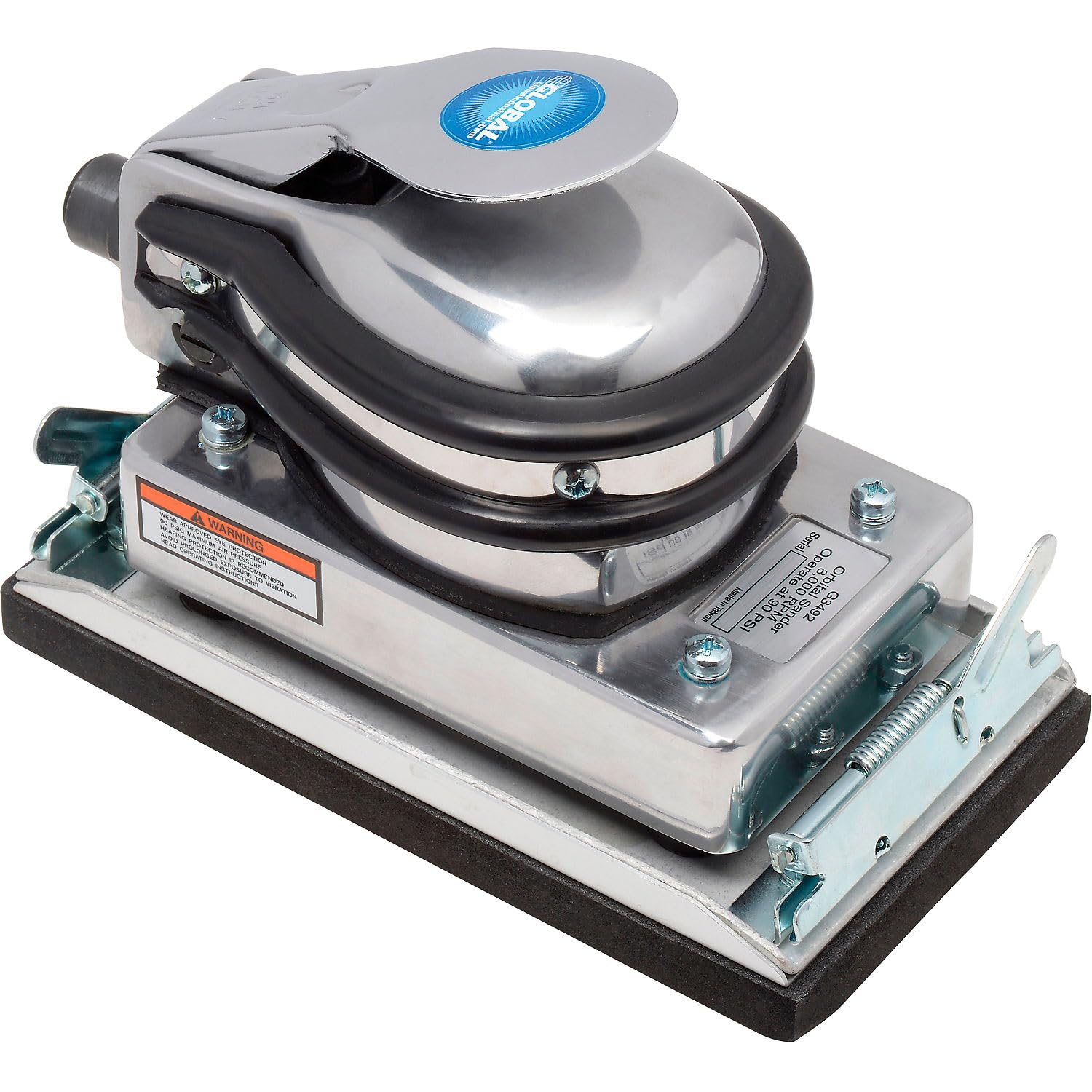 Global Industrial 8 Inch Jitterbug Sander - 6500 RPM High Speed Orbital Sander for Woodworking, Metal Polishing & Surface Preparation
