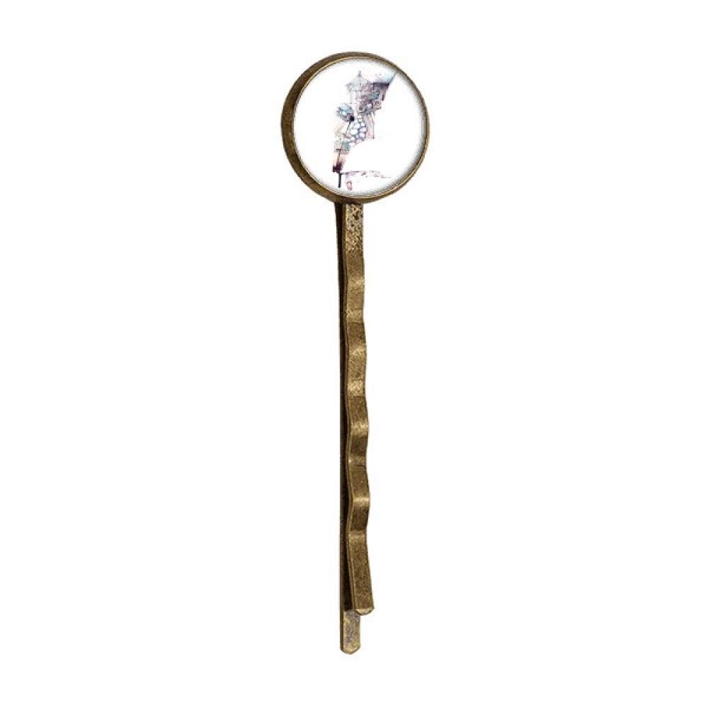 Vintage Baroque Architecture Watercolor Painting Metal Bobby Pins - Retro Hair Accessories for Weddings, Parties & Special Occasions