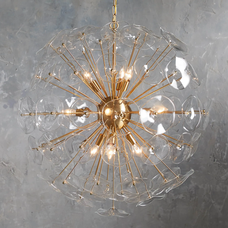 Elegant Lily Round Chandelier - Modern Crystal Ceiling Light Fixture for Dining Room, Bedroom, and Living Room Decor
