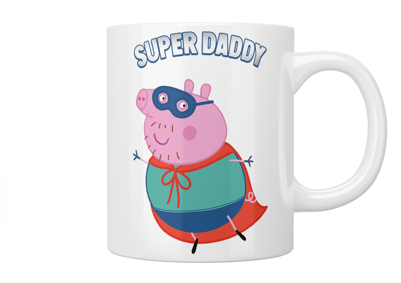 Peppa Pig Super Daddy Coffee Mug - Cute Piggy Themed Ceramic Cup for Tea & Coffee - Perfect Gift for Fathers Day, Birthday & Office Use