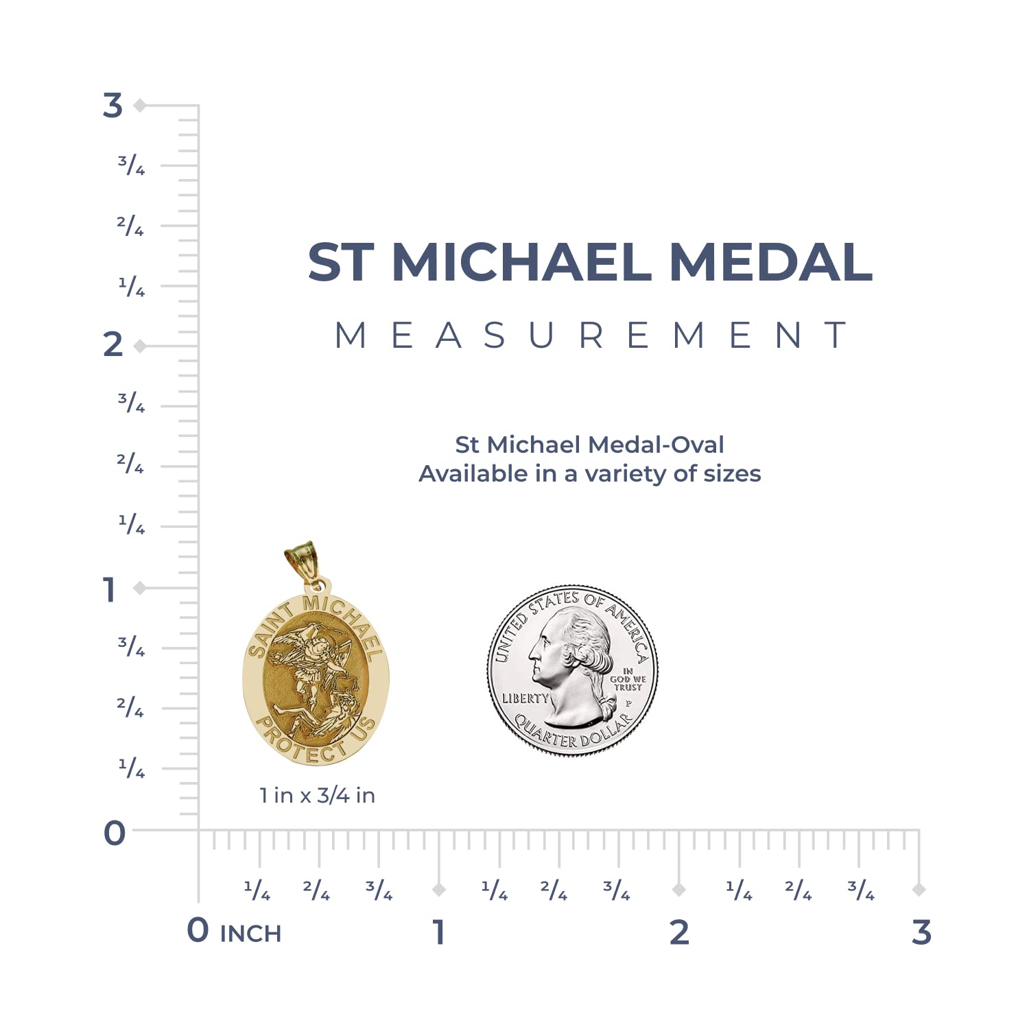St. Michael Necklace - 14K Gold & Sterling Silver Catholic Saint Michael Pendant for Women & Men | Religious Jewelry for First Communion, Baptism & Christian Gifts | Perfect for Daily Wear, Church Events & Spiritual Protection