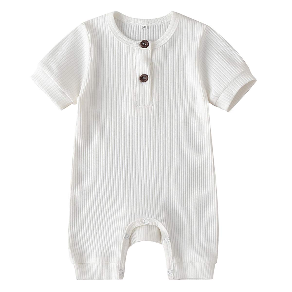 Kayotuas Newborn Baby Boy & Girl Ribbed Romper Bodysuit - Soft Cotton One-Piece Jumpsuit for Infants | Perfect for Casual Wear, Photo Shoots & Everyday Outfits