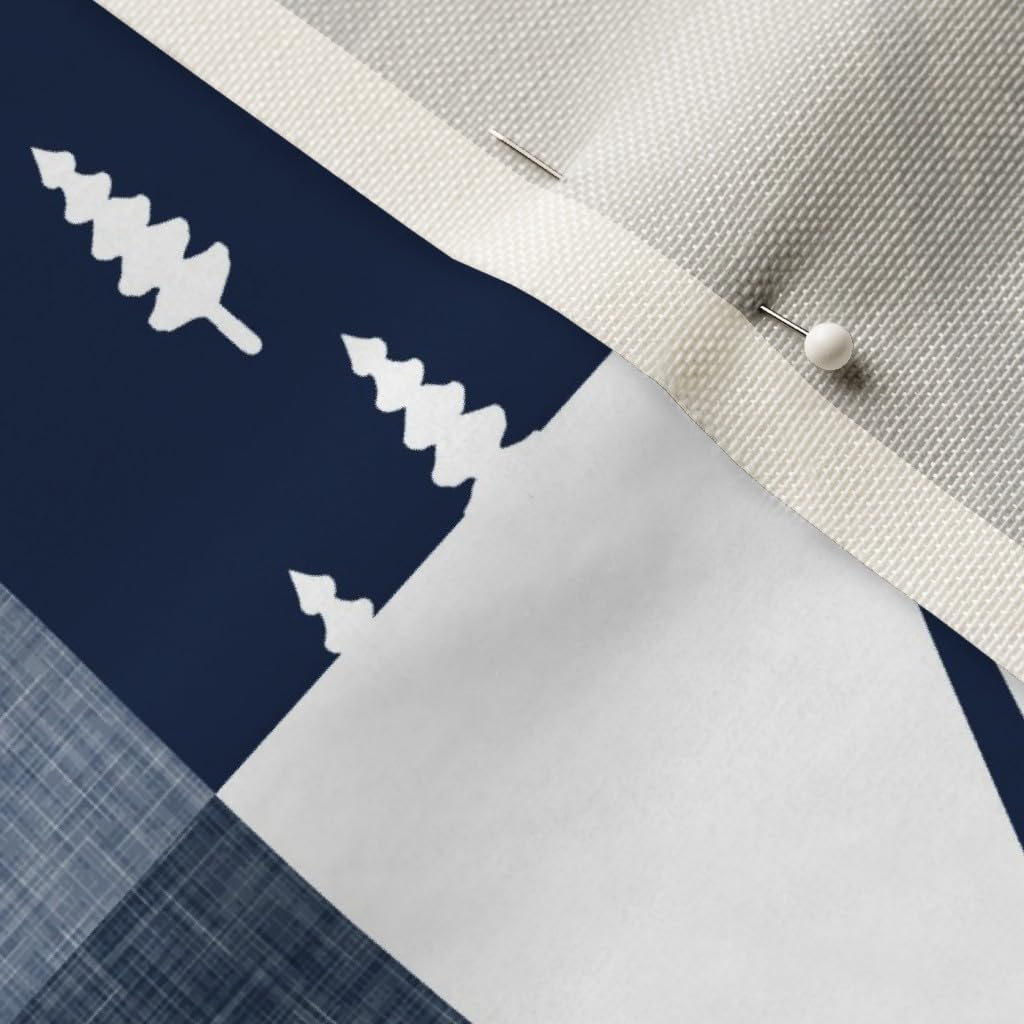 Navy Moose Little Man Printed Velvet Fabric by The Yard - Trendy Patchwork Upholstery & Apparel Material for Home Decor, Baby Clothes & DIY Crafts