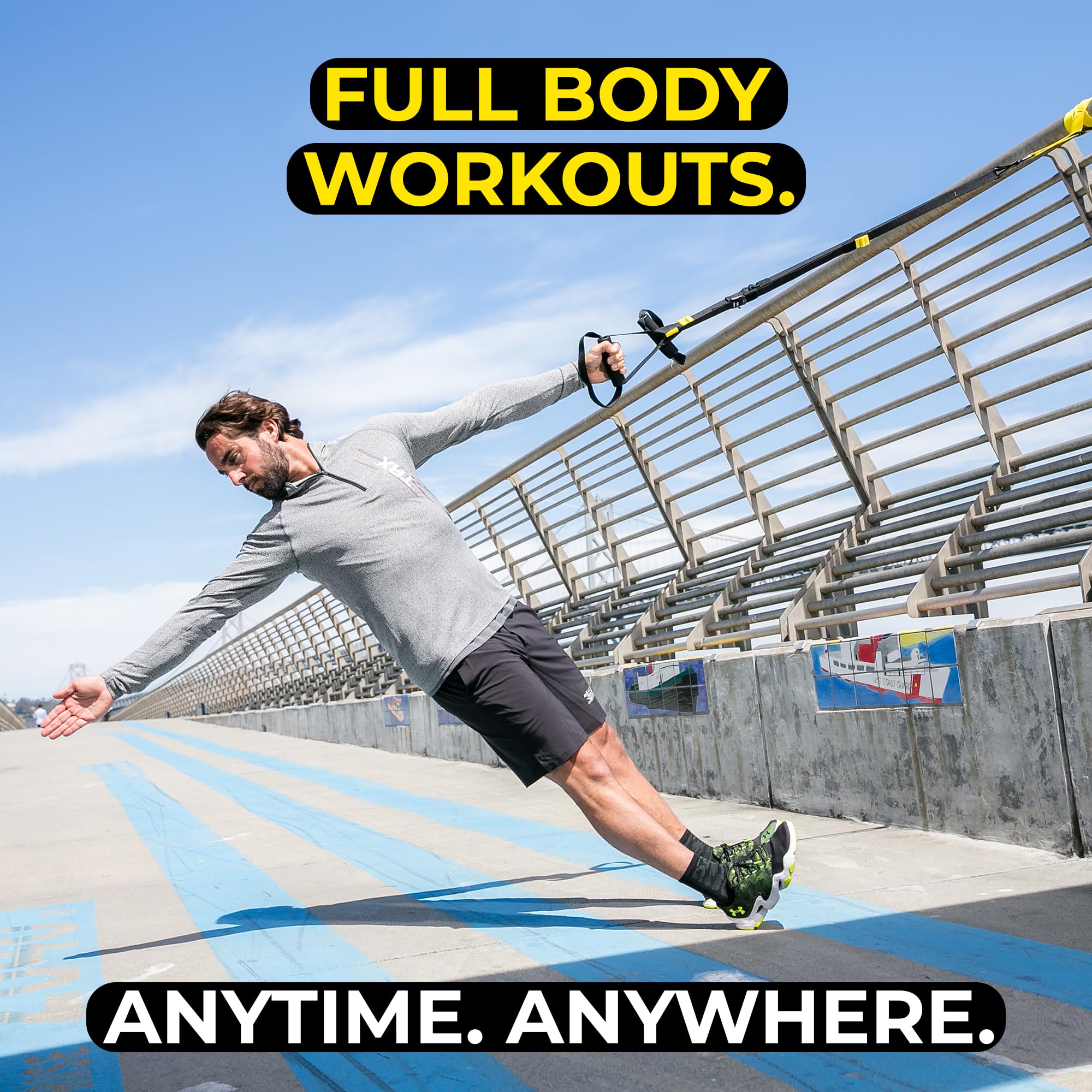 TRX GO Suspension Trainer System - Portable Full Body Workout Equipment for Home & Outdoor Fitness | Lightweight Training Tool for All Levels | Fast & Effective Strength Exercises (Grey) | Perfect for Travel, Apartment Workouts & Park Training