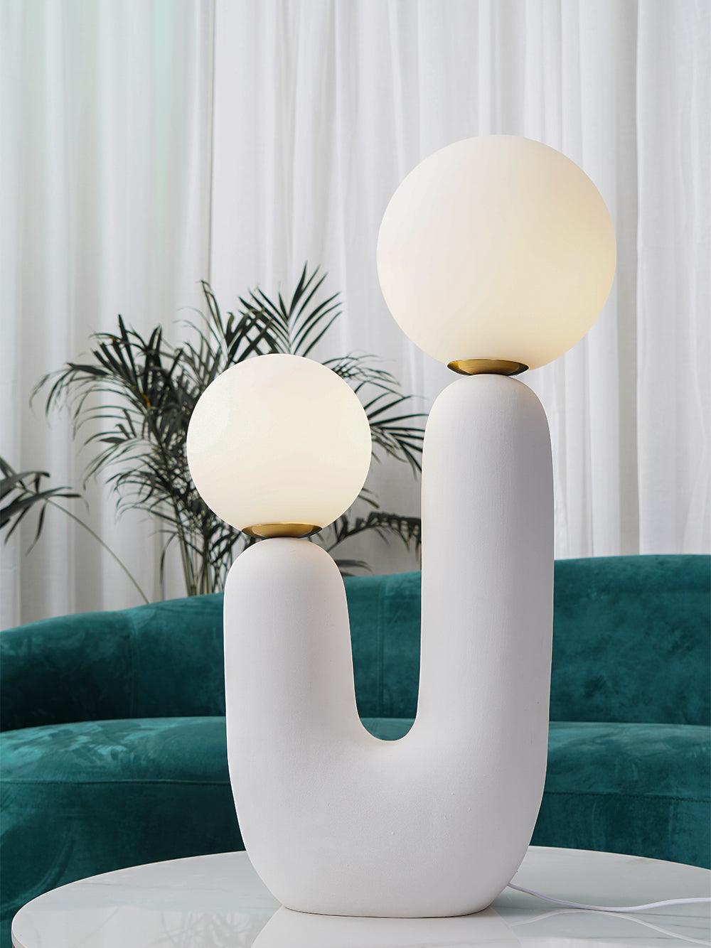Oo Ceramics Table Lamp - Handmade Ceramic Nightstand Lamp for Bedroom & Living Room - Perfect for Cozy Home Decor & Ambient Lighting