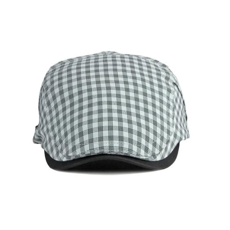 Stylish Unisex Plaid Cotton Flat Cap - Adjustable Summer & Spring Sun Hat for Men & Women (55-60cm) - Perfect for Outdoor Activities, Travel, and Casual Wear