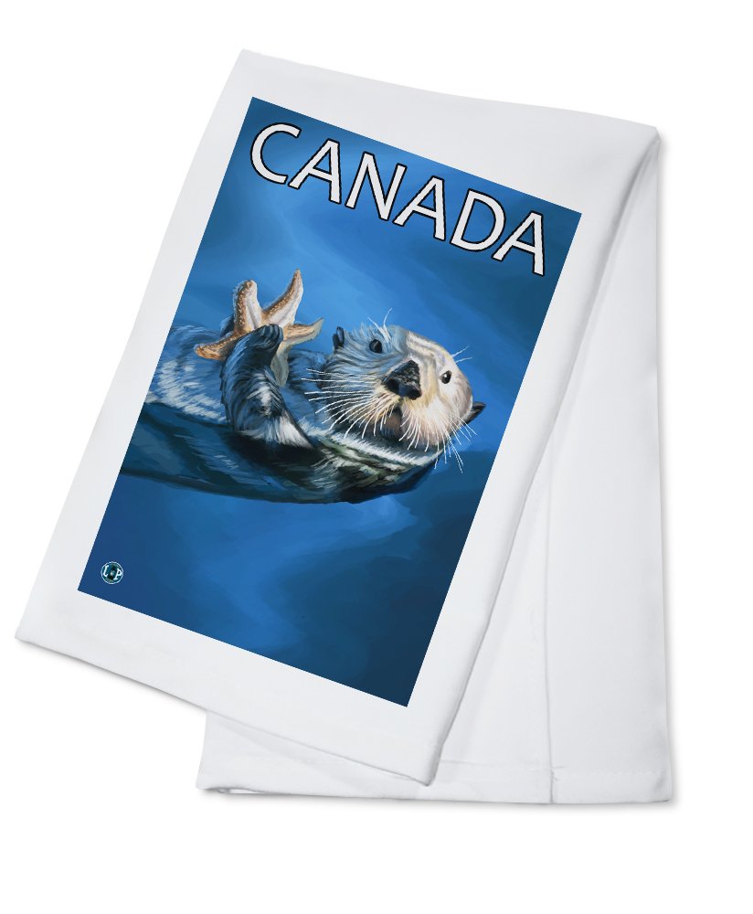 Premium 100% Cotton Canada Sea Otter Tea Towel - Absorbent Decorative Hand Towel for Kitchen, Bathroom & Home Decor - Perfect for Dish Drying, Gift Giving & Coastal-Themed Spaces