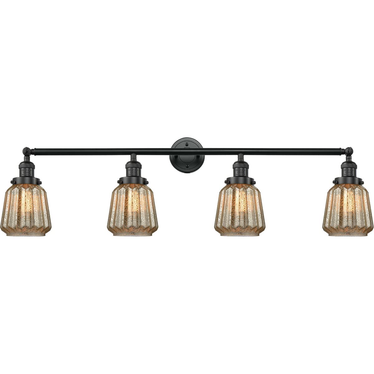 Franklin Restoration Collection 4-Light Bathroom Vanity Light in Black - Modern Fixture for Bathroom, Powder Room & Dressing Area Lighting