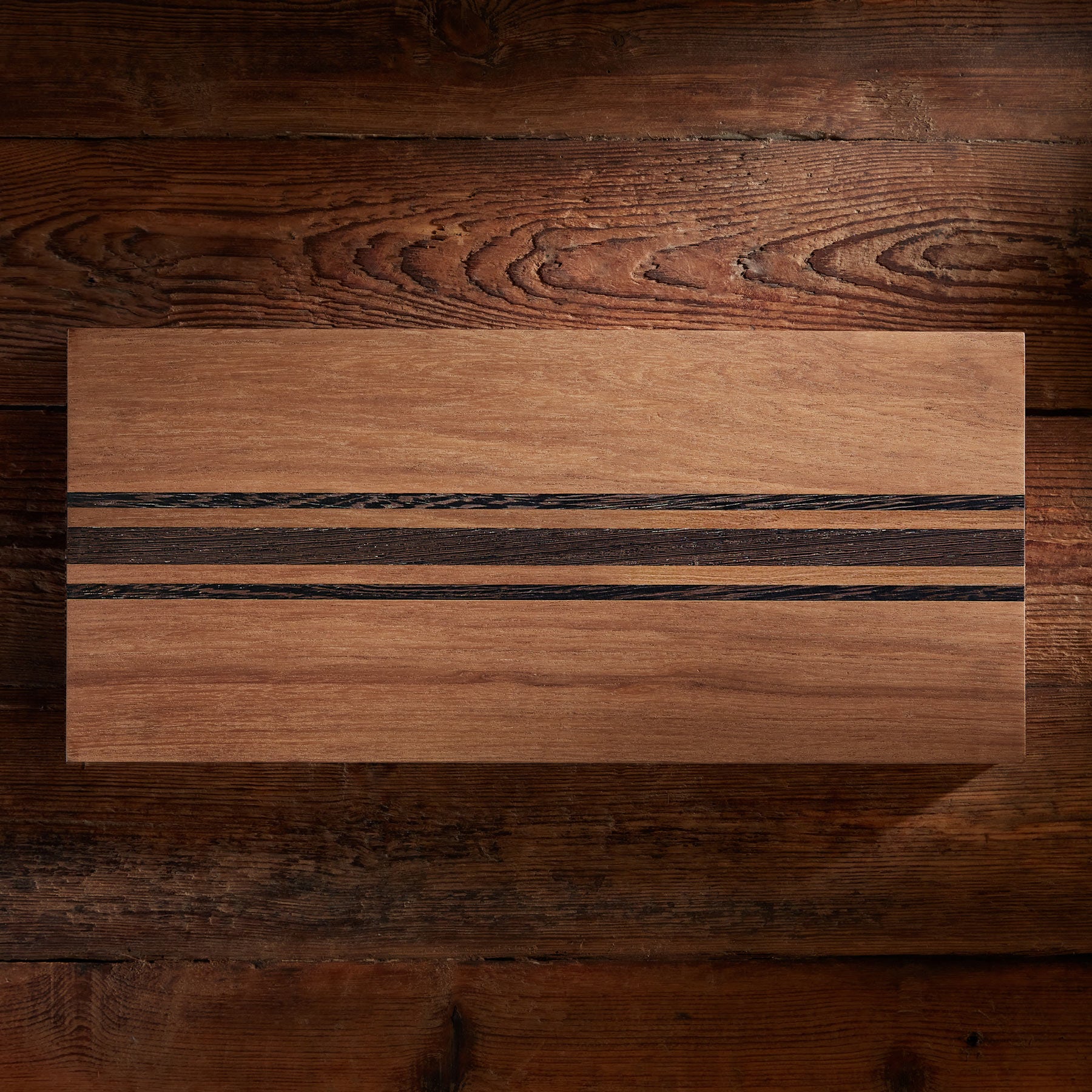 Premium 9X20 Teak Wood Serving Board - Natural Finish with Triple Stripe - Perfect for Charcuterie, Cheese Platters & Entertaining