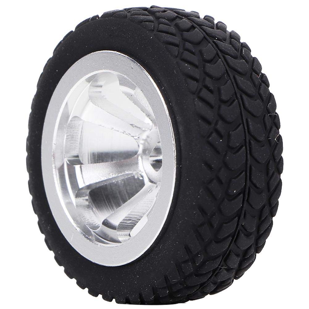Upgraded RC Aluminum Tires 4PCS - Premium Replacement Wheels for WLtoys 1/28 K989-53 RC Car Model (Silver) - Perfect for Off-Road Racing & Drifting Performance