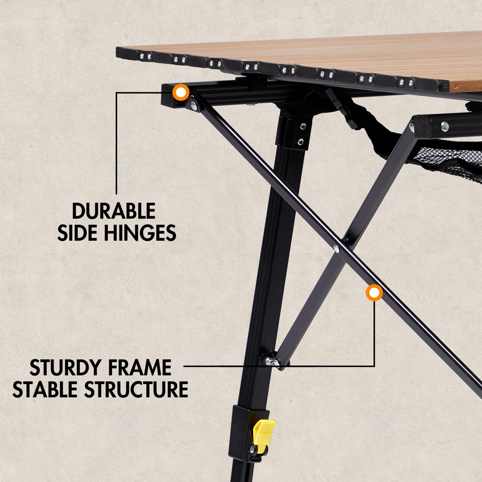 Ultra Lightweight Portable Folding Camping Table - Adjustable 4-Leg Aluminum Roll-Up Design with Carry Bag for Outdoor Adventures, Backyard BBQs, Picnics & Travel | Perfect for Camping, Hiking, Beach Trips & Tailgating