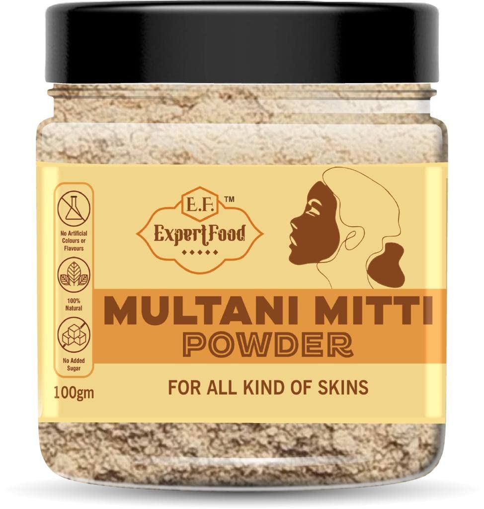 Expert Foods Organic 100% Natural Multani Mitti Powder | Fuller's Earth & Bentonite Clay for Face, Skin & Hair Care | 350g | Deep Cleansing, Acne Treatment & Hair Mask | DIY Beauty & Spa Treatments