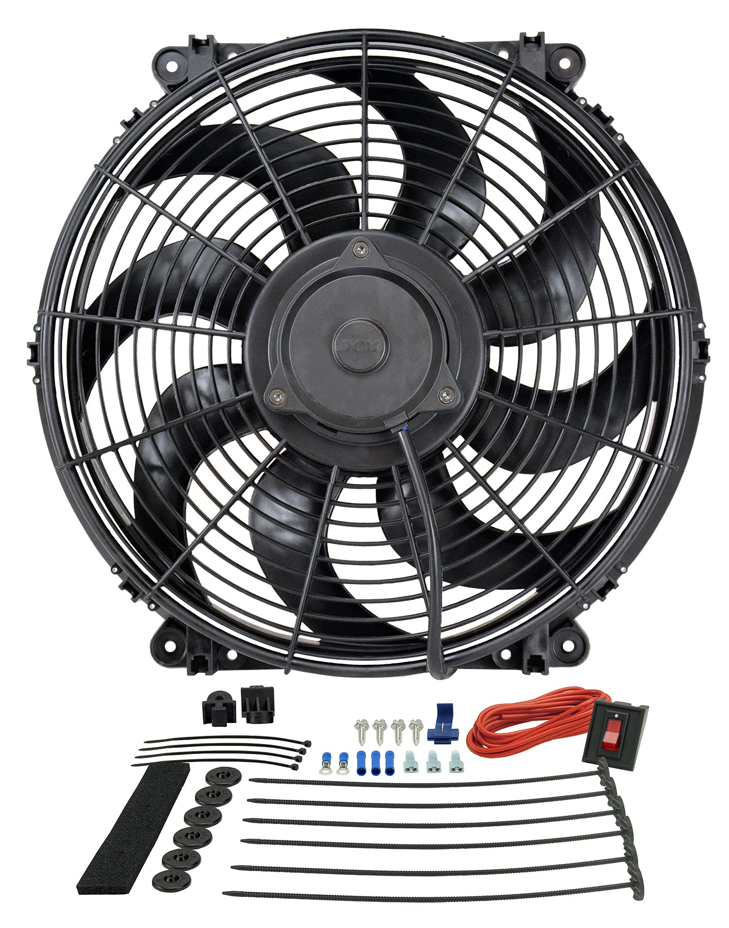 Derale DER-16516 16-Inch High Performance Reversible Electric Fan - 2,175 CFM Airflow, Durable Plastic Construction, Black - Perfect for Cooling Garages, Workshops, and Automotive Applications