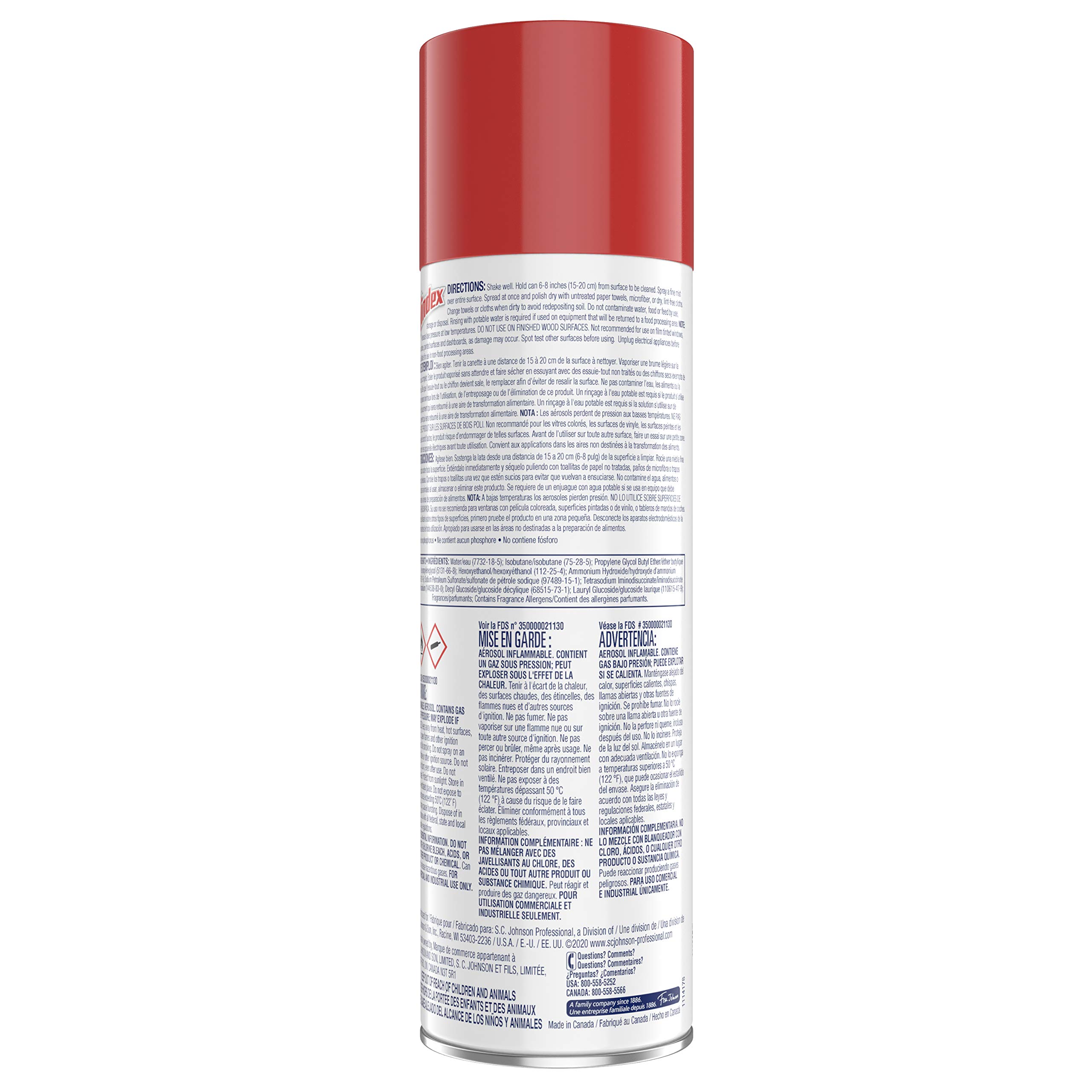 Windex Foaming Glass Cleaner - Fresh Scent, 20 oz Aerosol Spray (6-Pack) - Streak-Free Cleaning for Windows, Mirrors, and Glass Surfaces at Home or Office