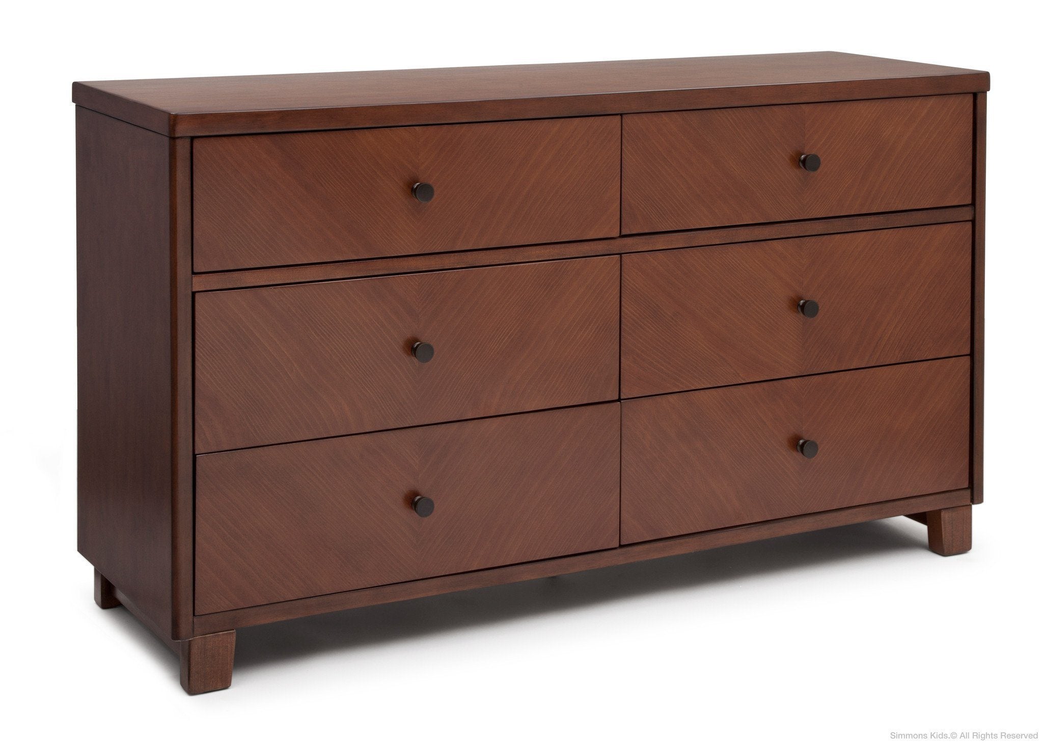 Modern 6-Drawer Chevron Dresser - Solid Wood Bedroom Storage Furniture for Organizing Clothes & Accessories | Perfect for Master Bedroom, Guest Room & Dorm Decor