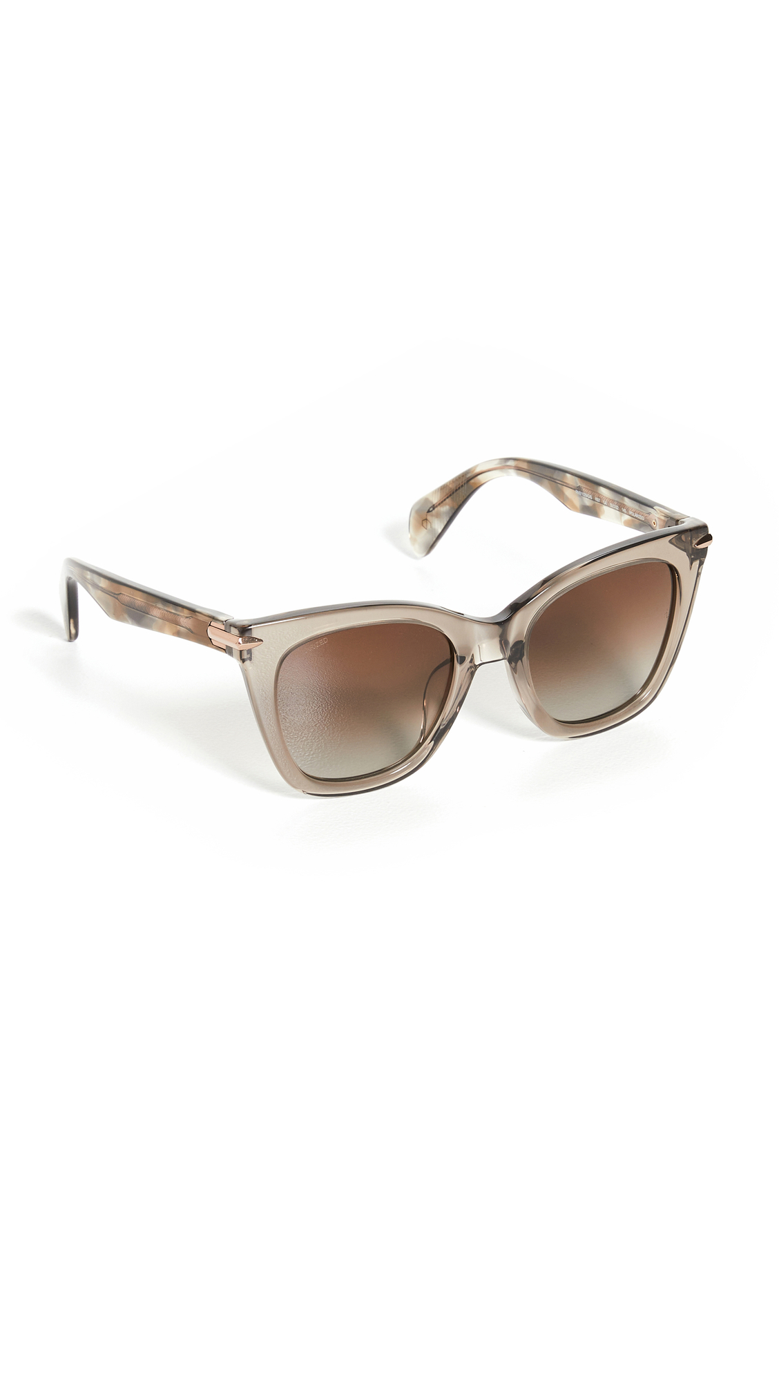 Rag & Bone Women's Classic Wayfarer Sunglasses UV Protection Polarized Lenses for Driving, Beach & Outdoor Fashion Accessories