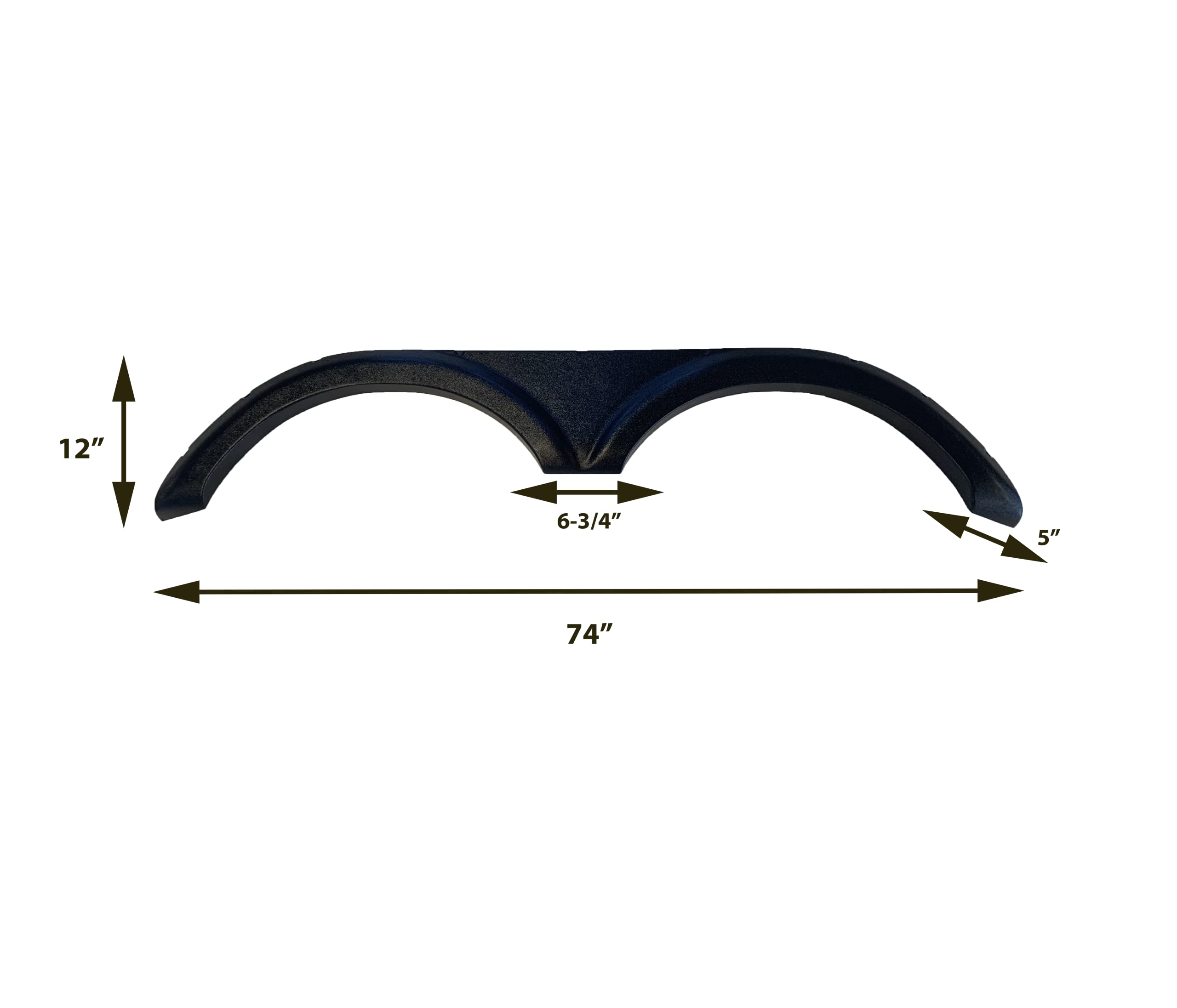 Fuzion RV Fender Skirt - Tandem Axle - .100 Gauge Black RV Accessory - FZ T533BCK 74