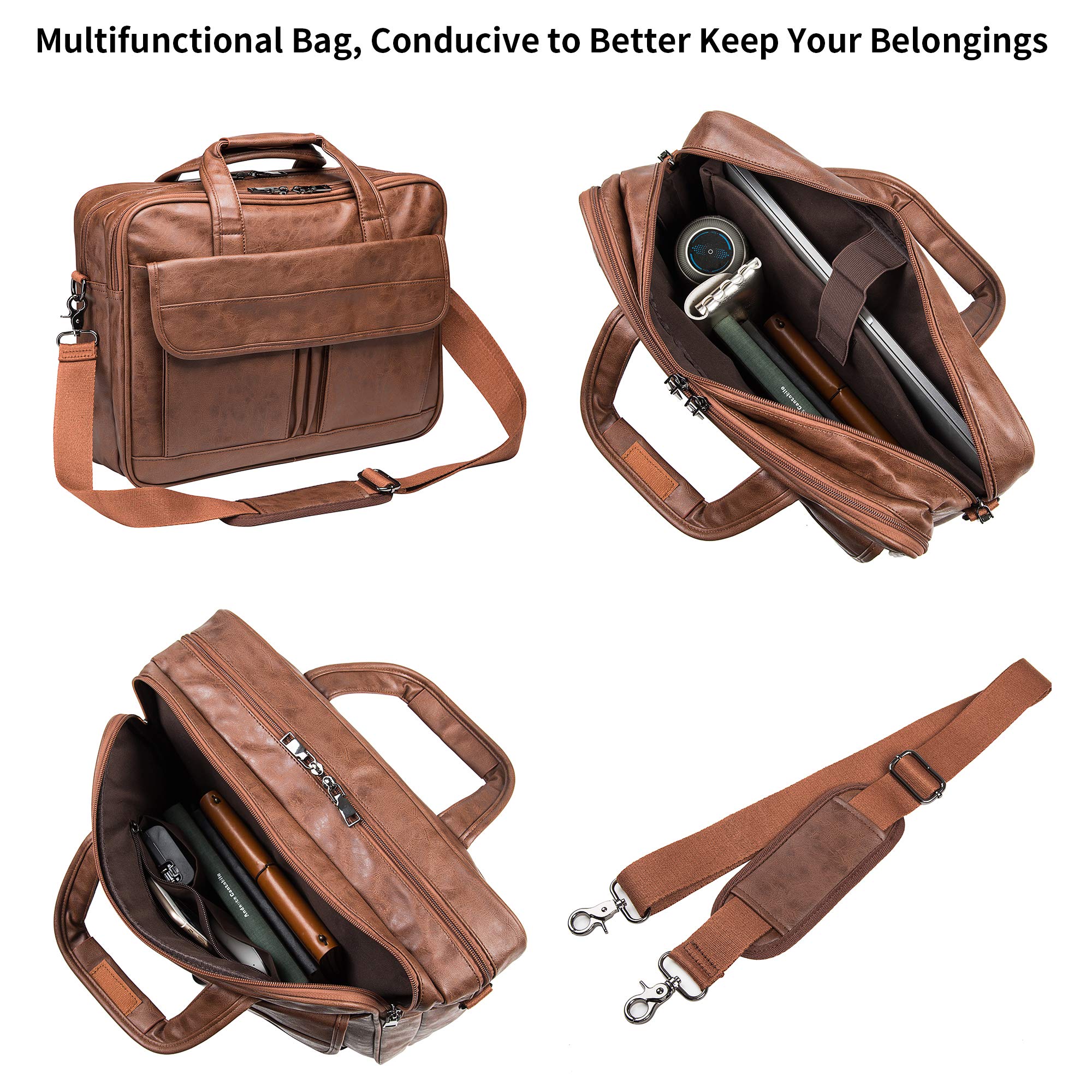 Premium Leather Men's Business Briefcase - Handmade Messenger Bag for Laptop & Travel | Professional Office Work, Business Trips & Daily Commute
