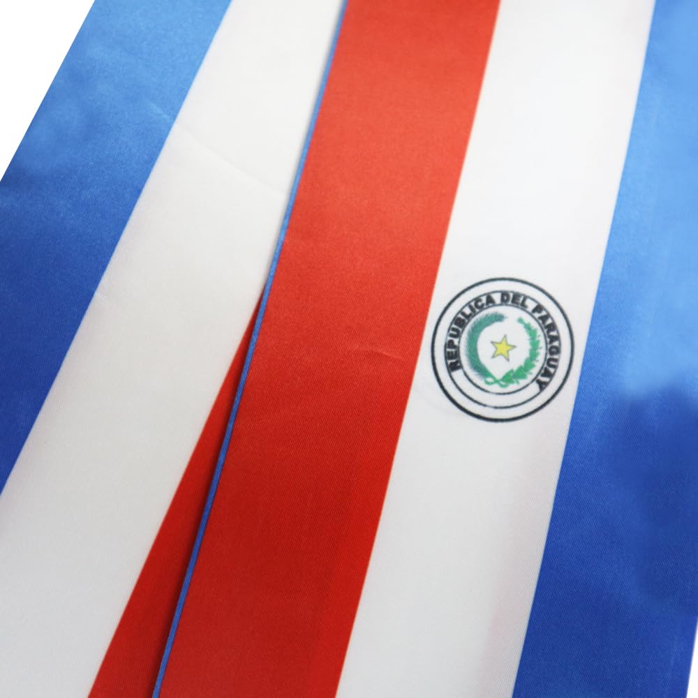 Paraguay Flag Graduation Stole - 180x13cm Double Sided Sash for International Students - Perfect for Study Abroad Graduation Ceremonies, Cultural Events & Gift Giving
