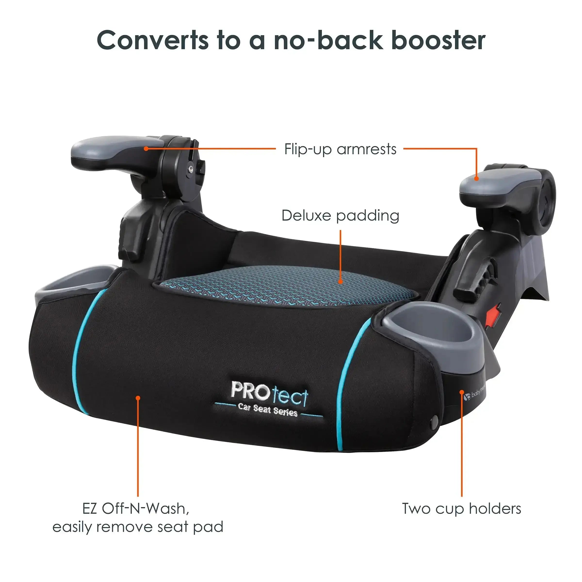 PROtect 2-in-1 Folding Booster Car Seat for Kids - Convertible High Back & Backless Car Seat for Travel & School - Safe & Portable for Toddlers 3-12 Years Old